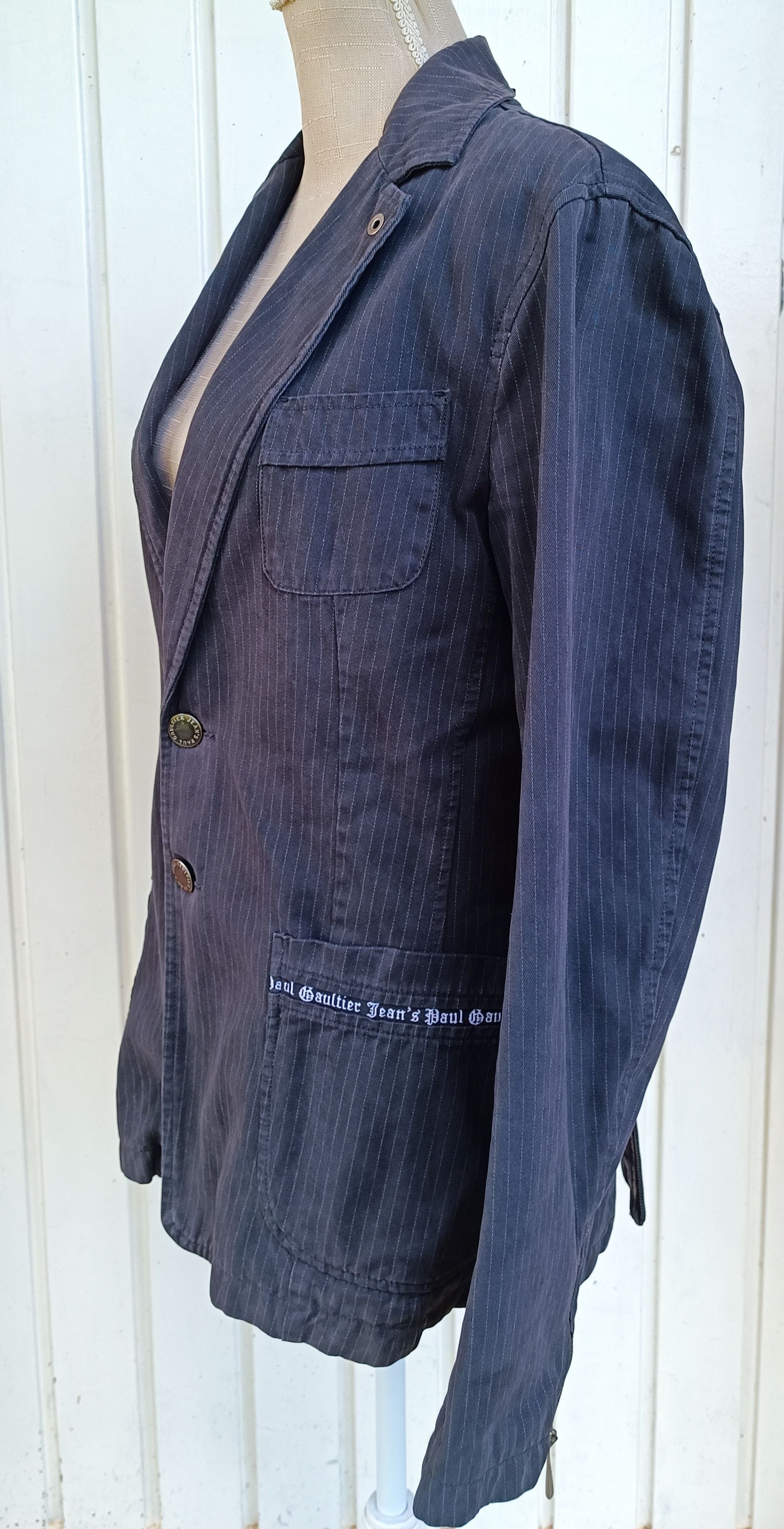 Jean Paul Gaultier Striped gray cotton jacket Size US S / EU 44-46 / 1 - 18 Thumbnail