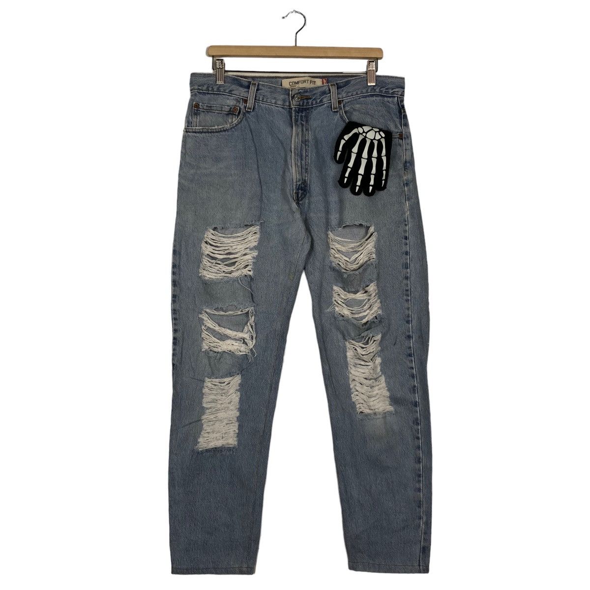 Levi's 🔥90’s True Vintage Distressed Denim Jeans Levi’s Size US 34 / EU 50 - 2 Thumbnail
