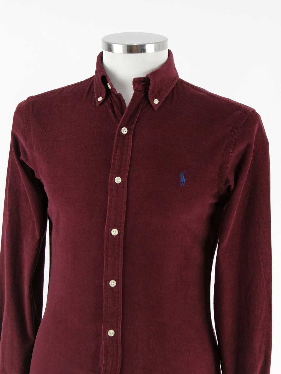 Polo Ralph Lauren POLO RALPH LAUREN Slim burgundy micro velvet shirt Size US S / EU 44-46 / 1 - 4 Thumbnail