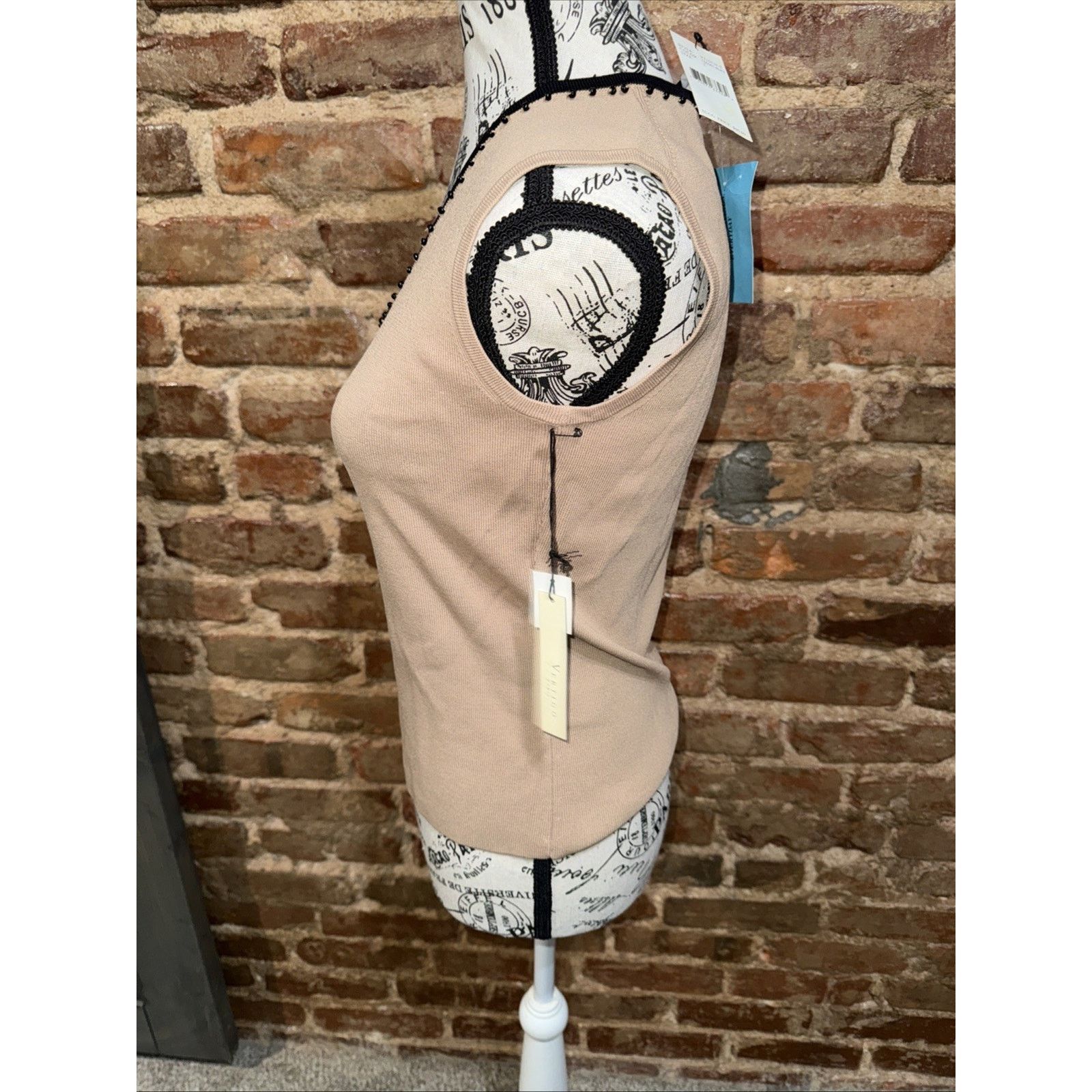 & Other Stories Vertigo Paris Women’s Sleeveless Caramel & Black V Neck Sz L Size L / US 10 / IT 46 - 3 Thumbnail
