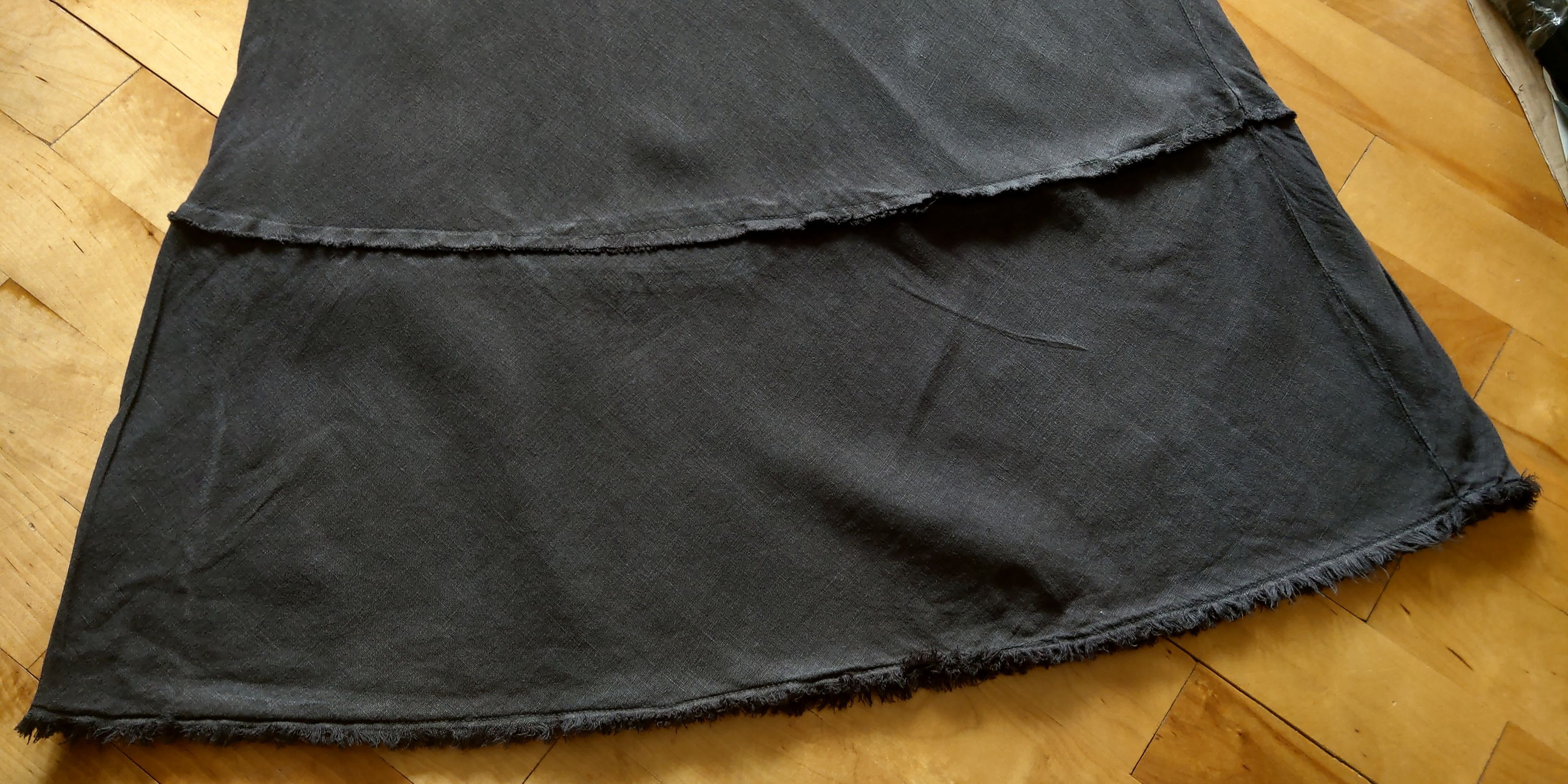 Vintage 100% Linen Skirt Vintage Darkfashion Noir Goth Grunge Witch Size 26" / US 2 / IT 38 - 3 Thumbnail