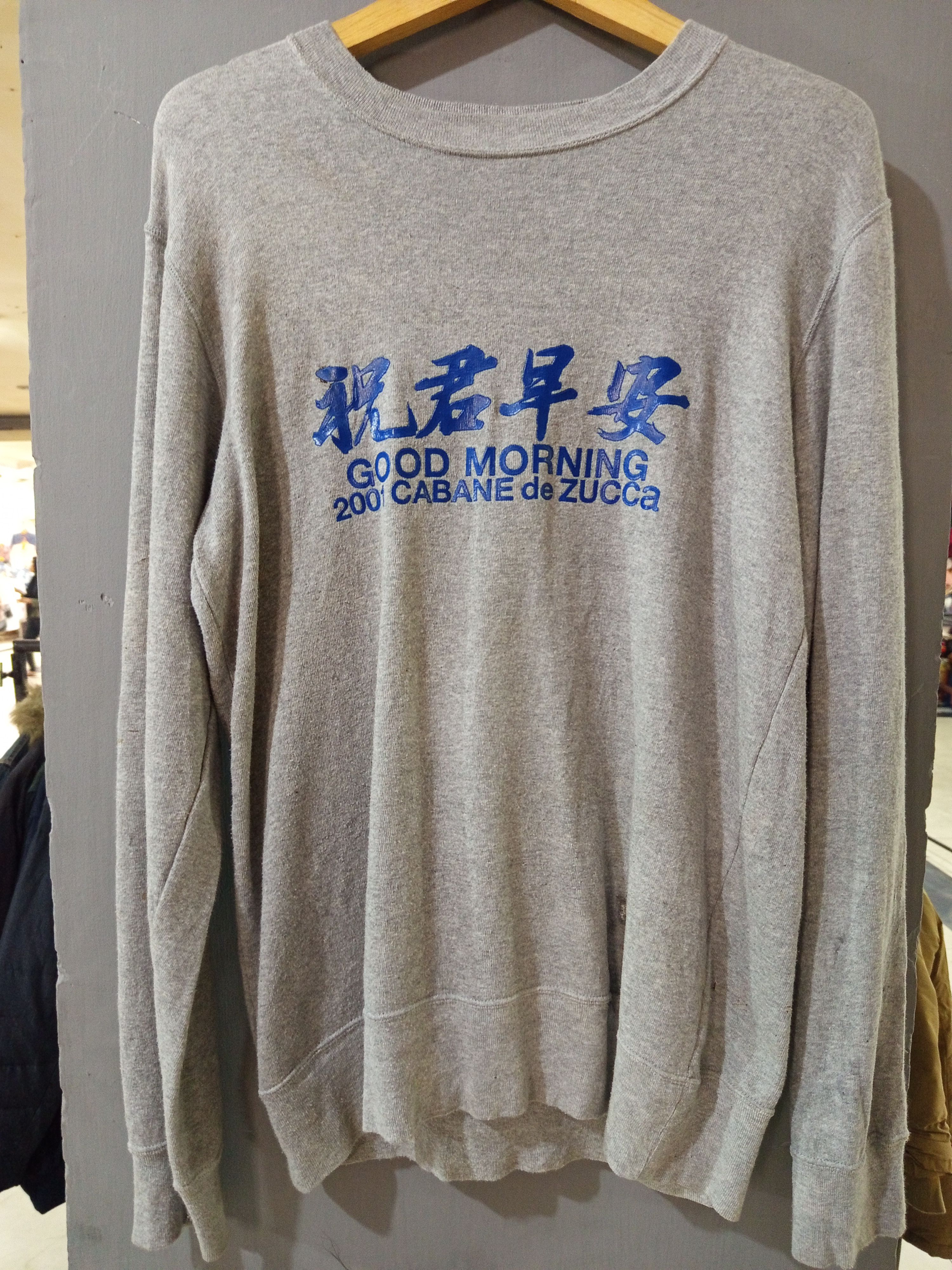 Distressed 2001 Cabane de Zucca Sweatshirt “Good Morning”