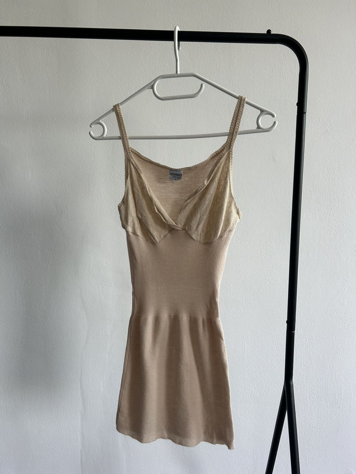 Hanro × Vintage HANRO Vintage 70s 80s Wool Mini Dress Coquette Night Sleep Size M / US 6-8 / IT 42-44 - 5 Thumbnail