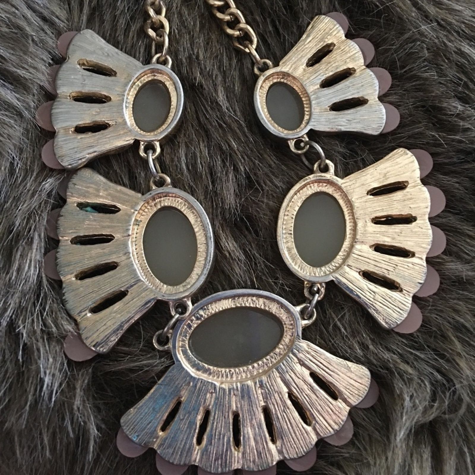 Vintage Vintage cabochon stone statement necklace Size ONE SIZE - 7 Thumbnail