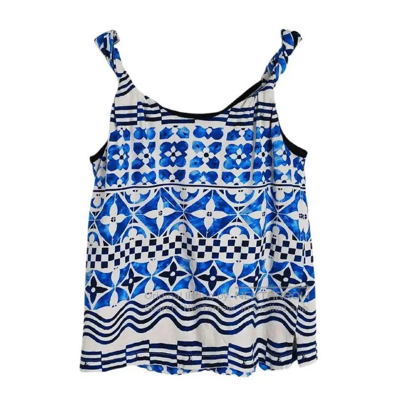 Louis Vuitton Louis Vuitton Women's Blue Cotton Tank Top . Size XS / US 0-2 / IT 36-38 - 2 Thumbnail