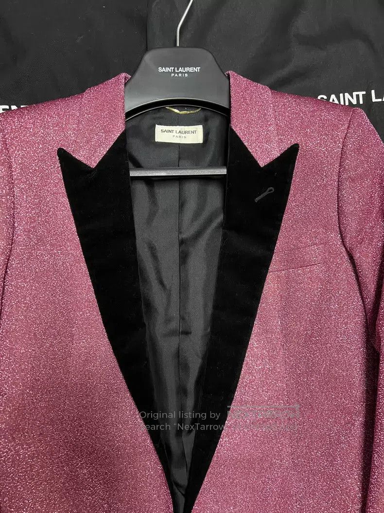 Saint Laurent Paris Saint Laurent Paris Glitter Velvet Lapel Suit i Size XS / US 0-2 / IT 36-38 - 3 Thumbnail