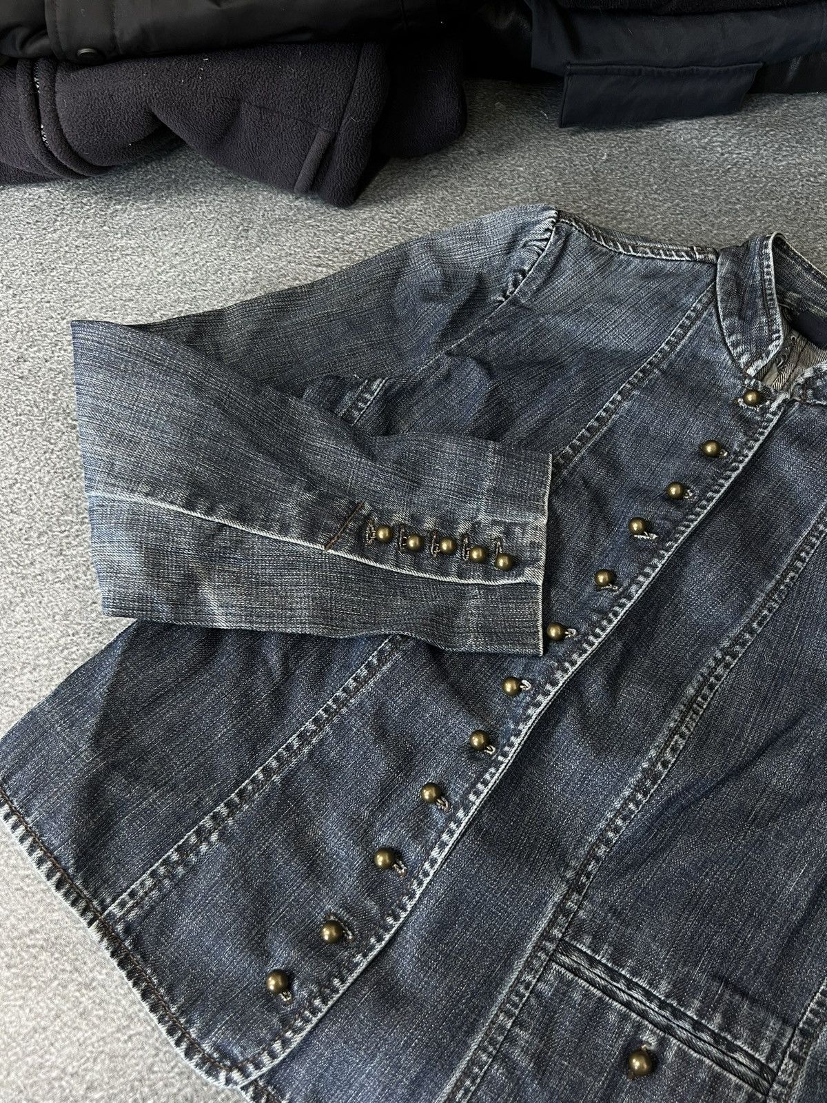 Japanese Brand Vintage Y2K Opium Avant Garde Military Denim Jacket Japan Size S / US 4 / IT 40 - 7 Thumbnail