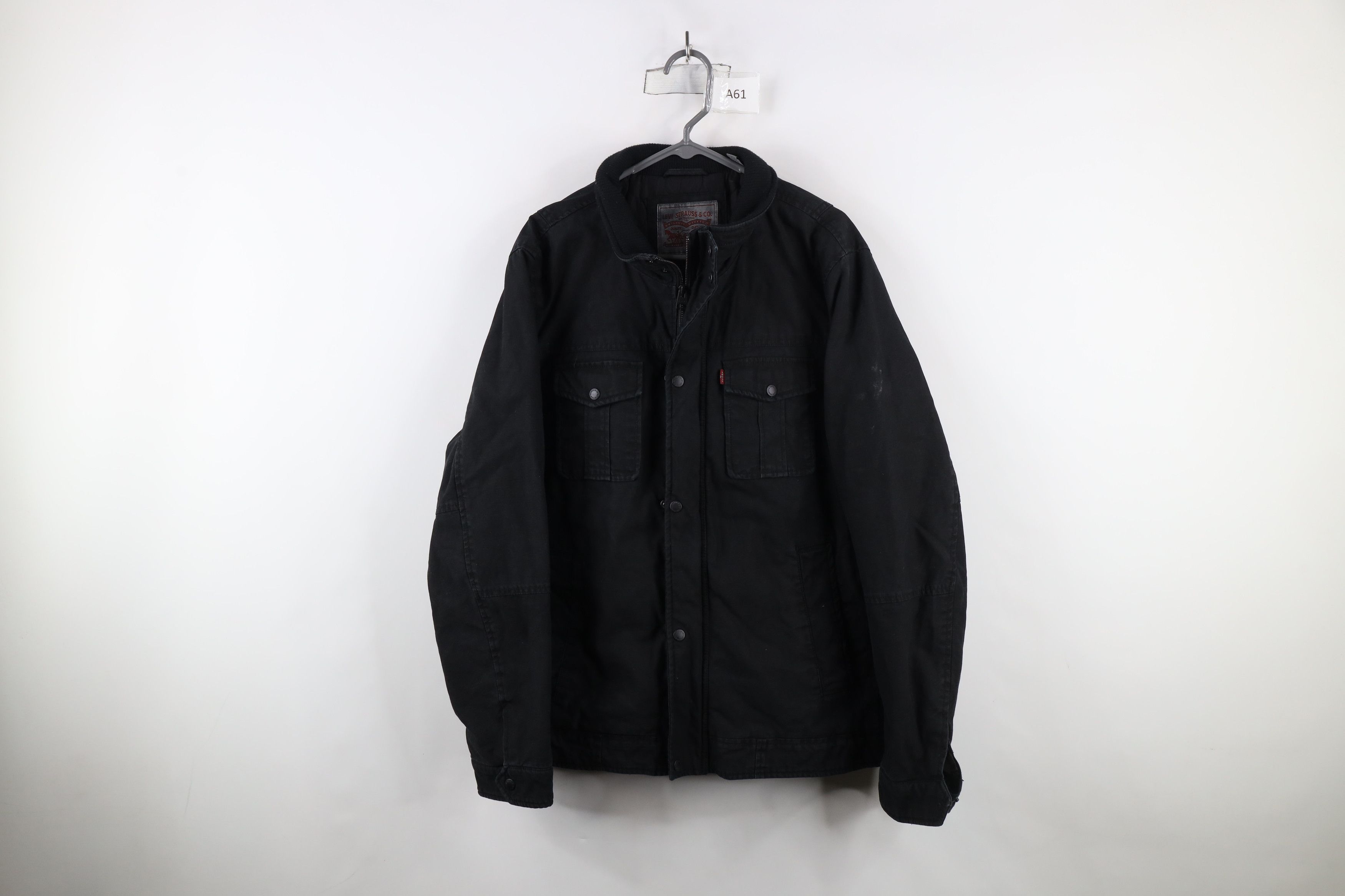 Levi's × Vintage Vintage Y2K Levis Quilted Full Zip Chore Barn Jacket Black Size US XL / EU 56 / 4 - 1 Thumbnail