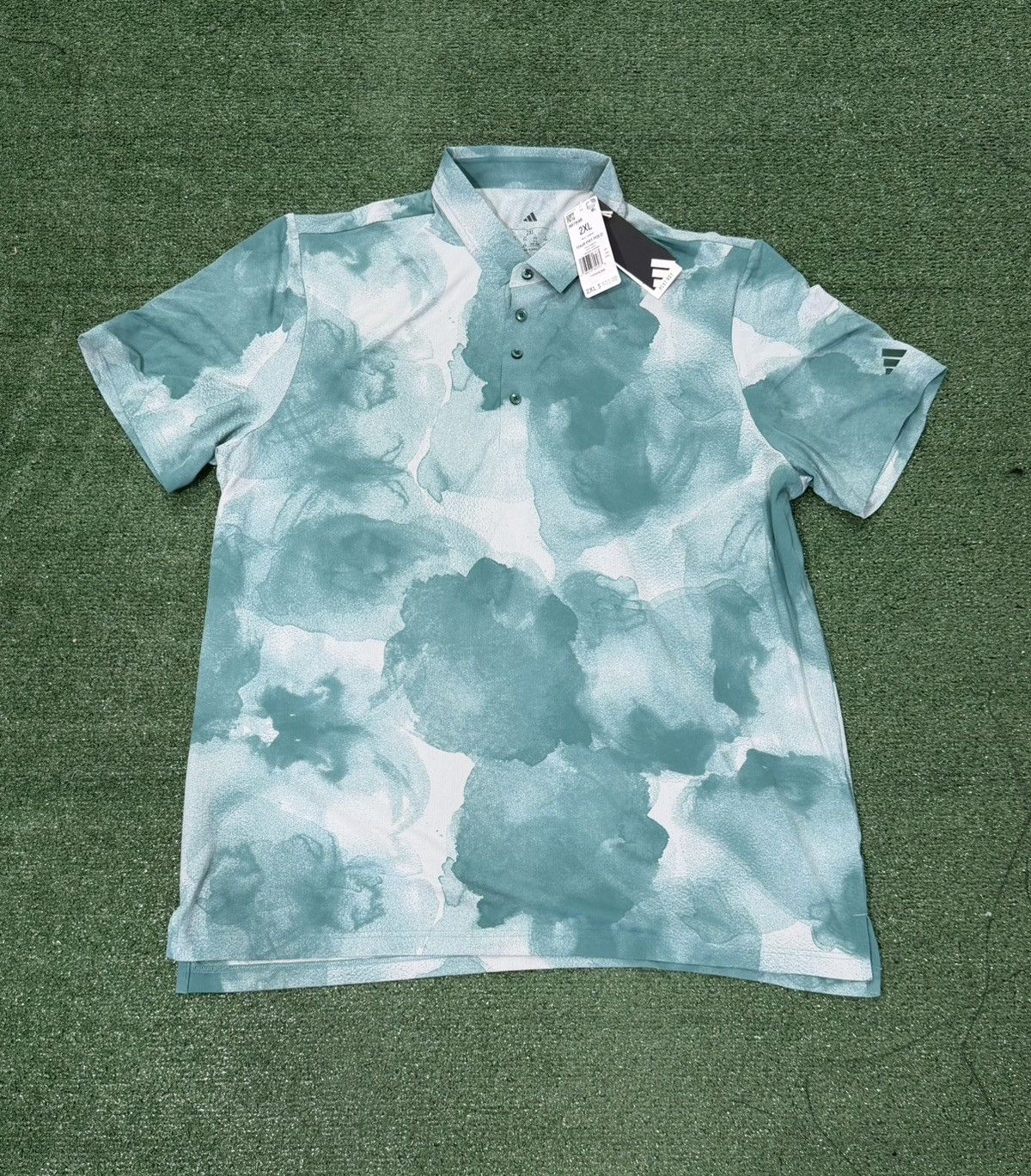 Adidas Adidas Ultimate 365 Golf Tour Print Polo Green/ Silver Size US XXL / EU 58 / 5 - 1 Thumbnail
