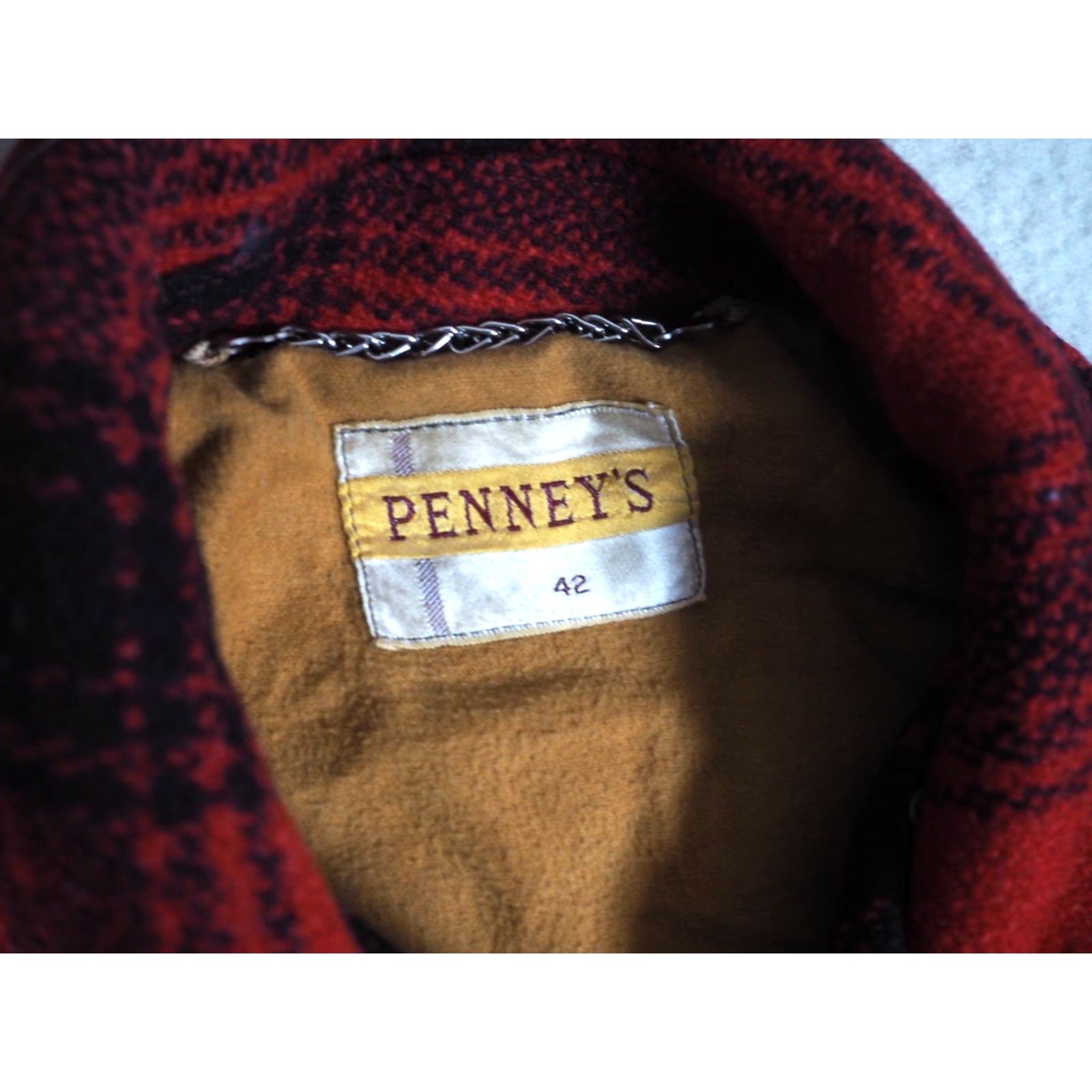 Vintage VTG Penneys USA Mackinaw Jacket Coat Mens L Wool Zip Plaid Red Black 50s Size US L / EU 52-54 / 3 - 5 Thumbnail