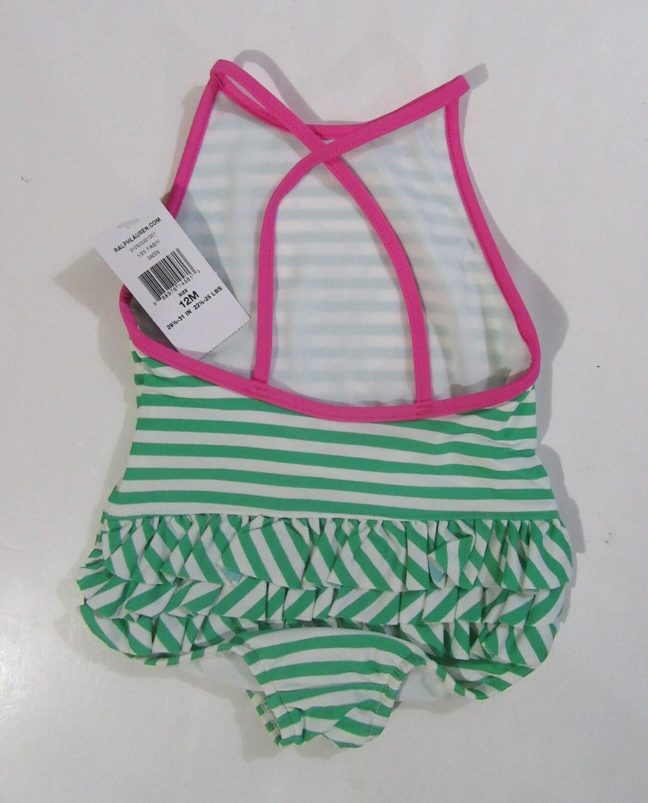 Polo Ralph Lauren Polo Ralph Lauren Infant Girls One Pc. Big Pony Green 12M Size US 26 / EU 42 - 2 Thumbnail