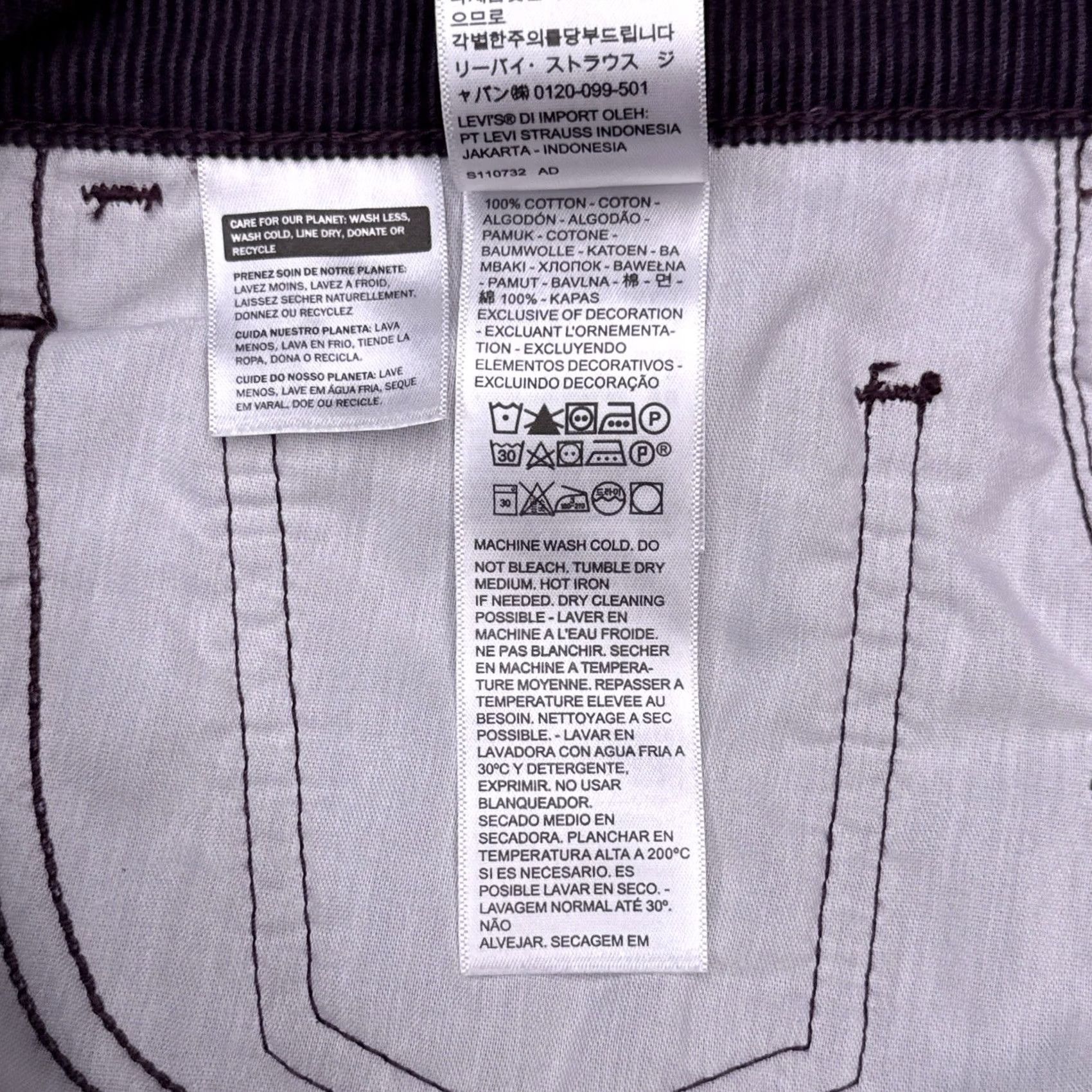 Levi's Levi's Icon Skirt Womens 31 Corduroy Mid Rise Mini Burgundy Cotton Pockets Logo Button Size 24" / US 00 / IT 34 - 7 Thumbnail