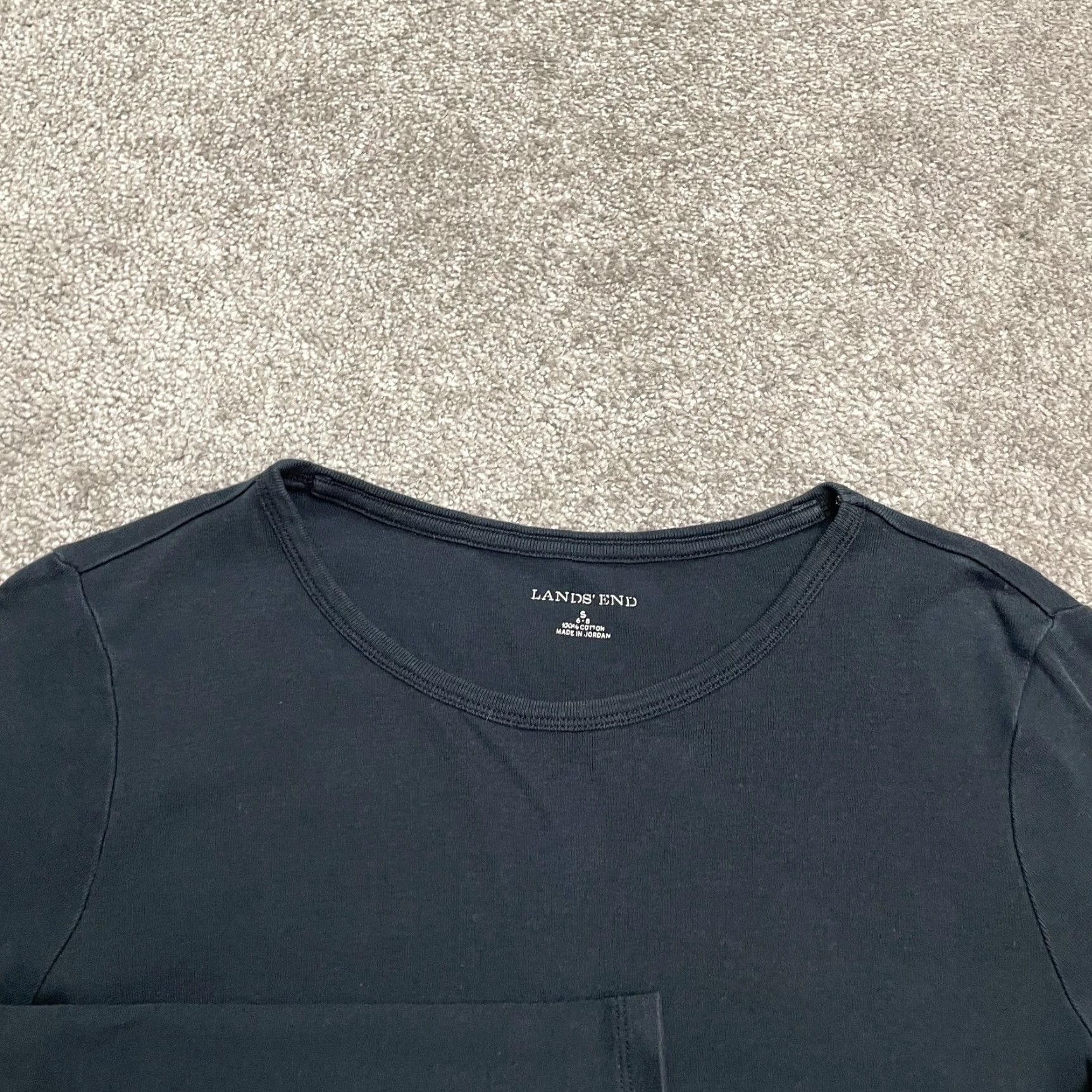 Lands' End Lands' End Shirt Womens Small Blue Long Sleeve Cotton Casual Crew Tee Regular Fit Size S / US 4 / IT 40 - 4 Thumbnail
