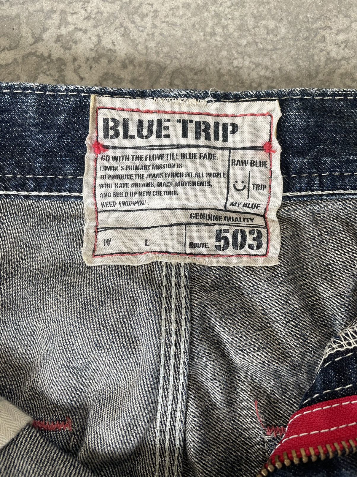 Edwin Edwin Blue Trip Buckle Back Faded Jeans Size US 30 / EU 46 - 7 Thumbnail