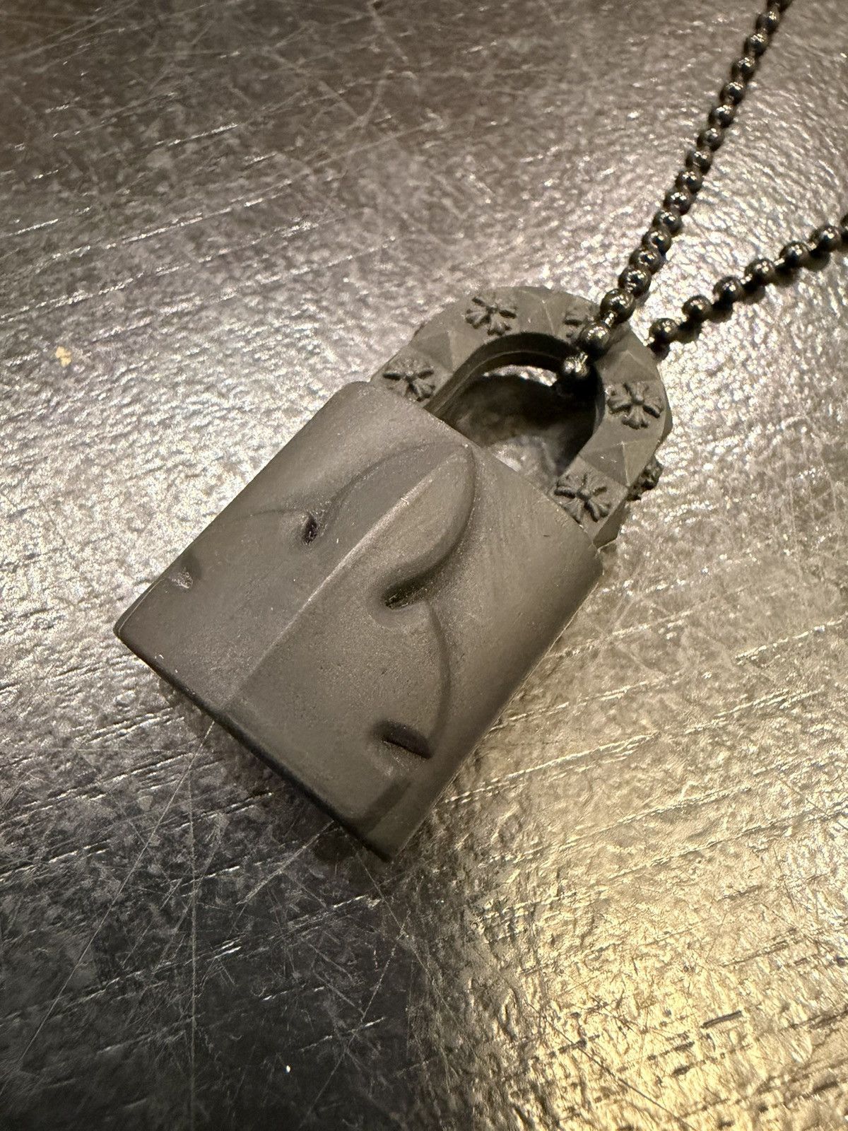 Chrome Hearts Chrome Hearts Silichrome Fleurknee Lock Necklace Size ONE SIZE - 1 Thumbnail