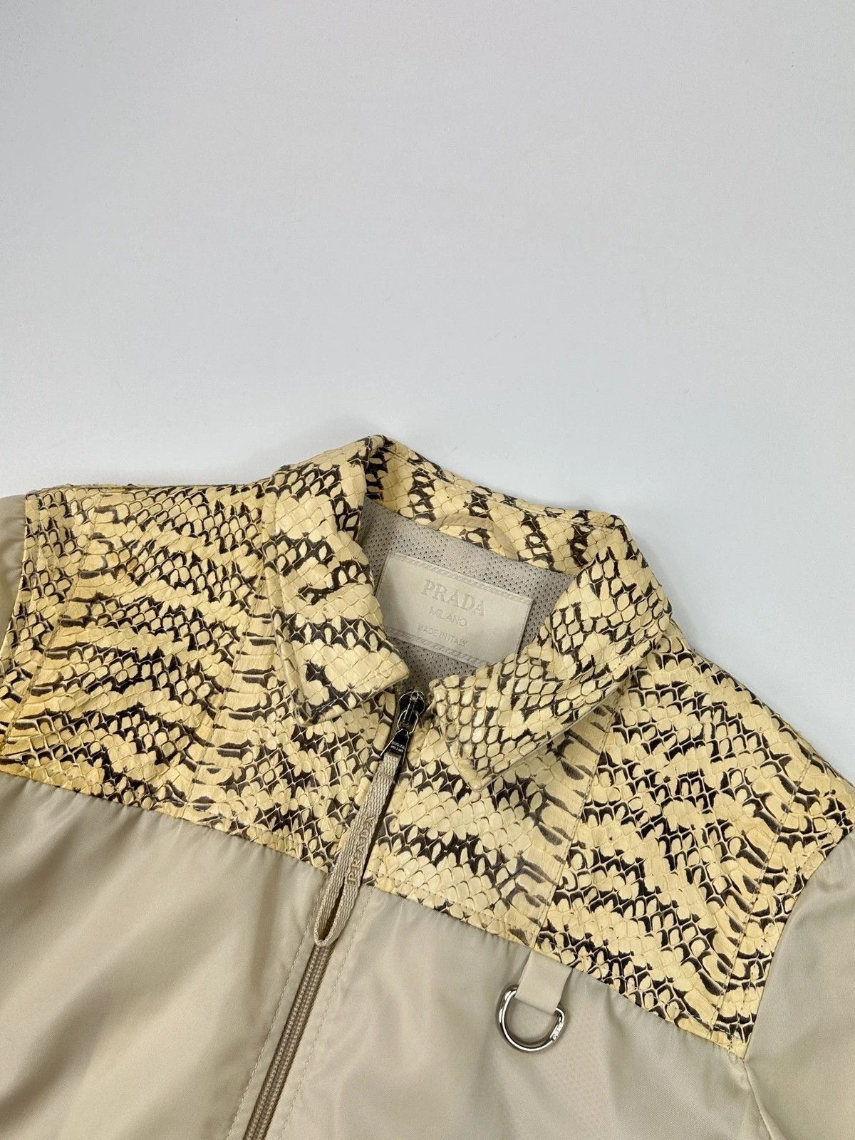 Prada Prada Milano SS99 White Cream Python Leather & Nylon Jacket Size M / US 6-8 / IT 42-44 - 2 Thumbnail