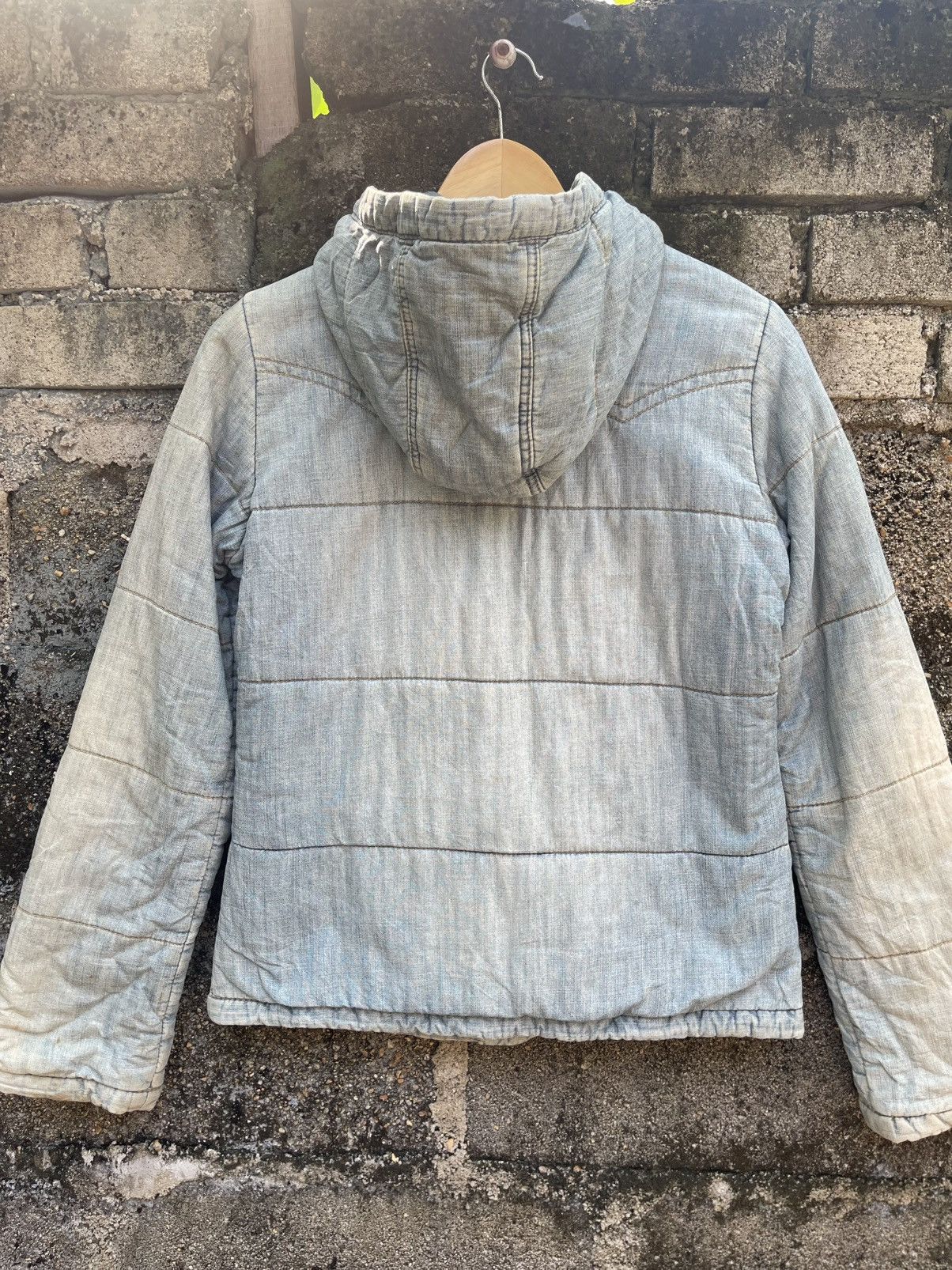 Issey Miyake Vintage Heart Market Quilted Hoodie Jacket – Faded Blue Size US S / EU 44-46 / 1 - 2 Thumbnail