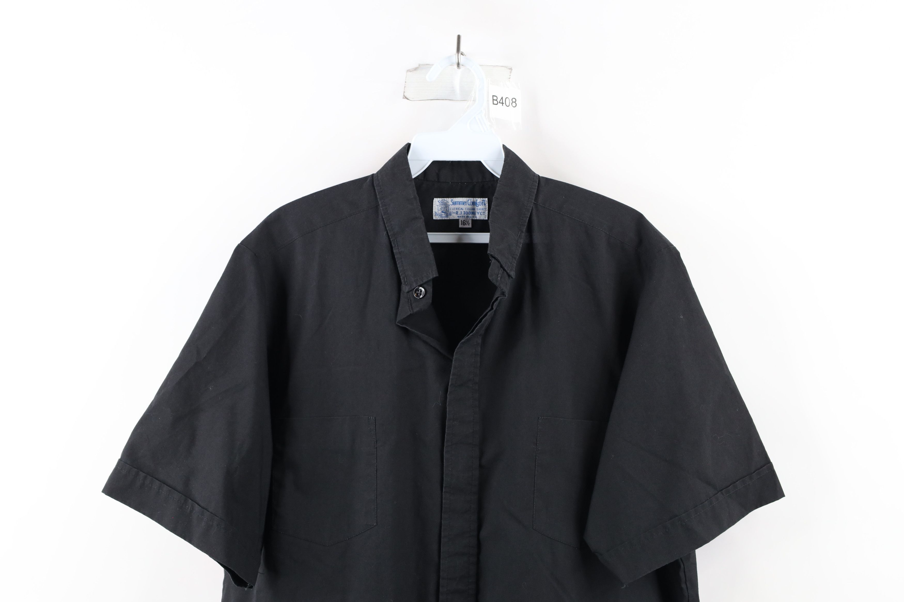 Vintage Vintage 60s 70s Streetwear Collar Button Shirt Black USA Size US M / EU 48-50 / 2 - 2 Preview