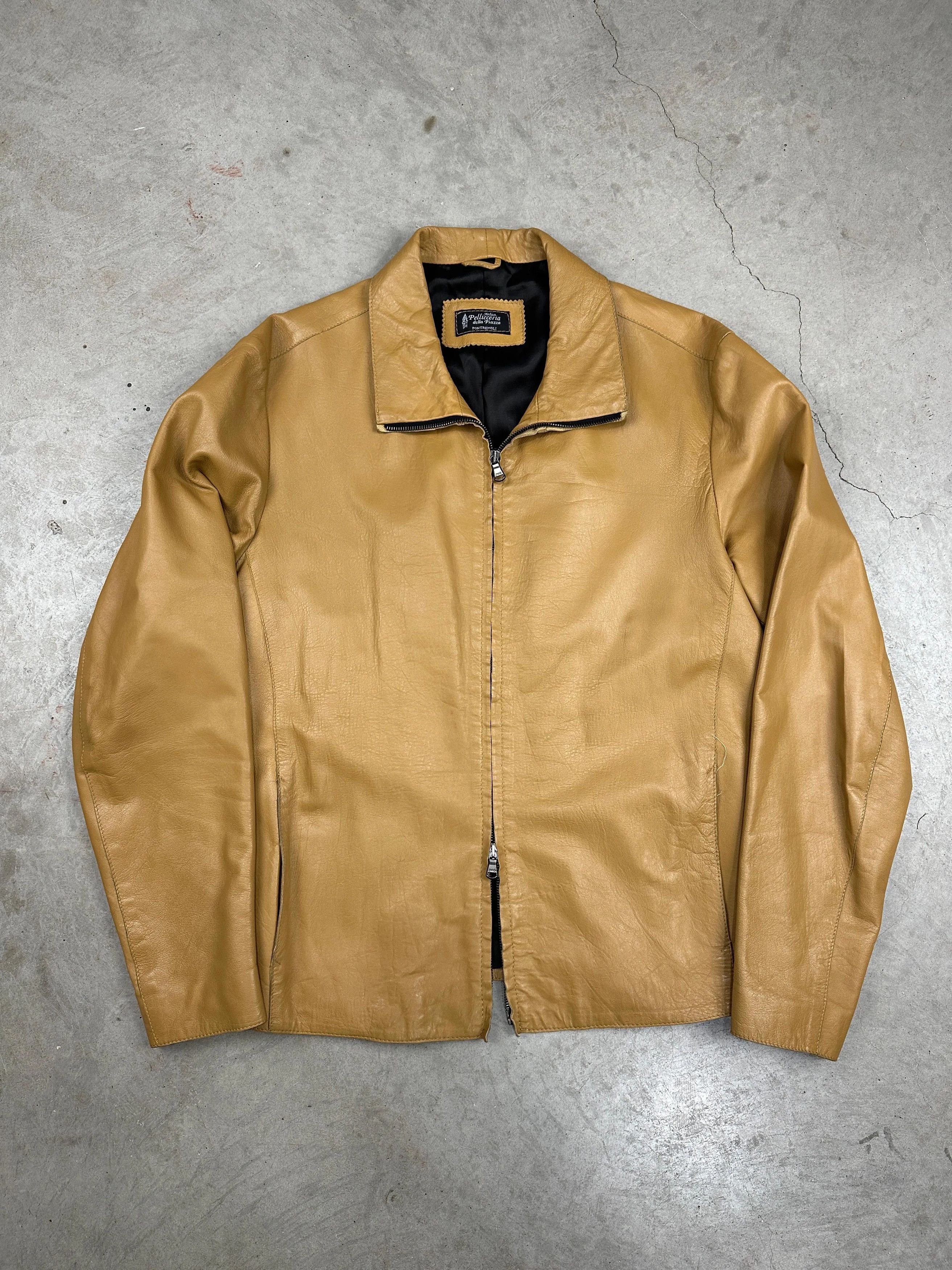 Other 80s Mustard Leather Jacket Made in Italy Size US M / EU 48-50 / 2 - 1 Thumbnail
