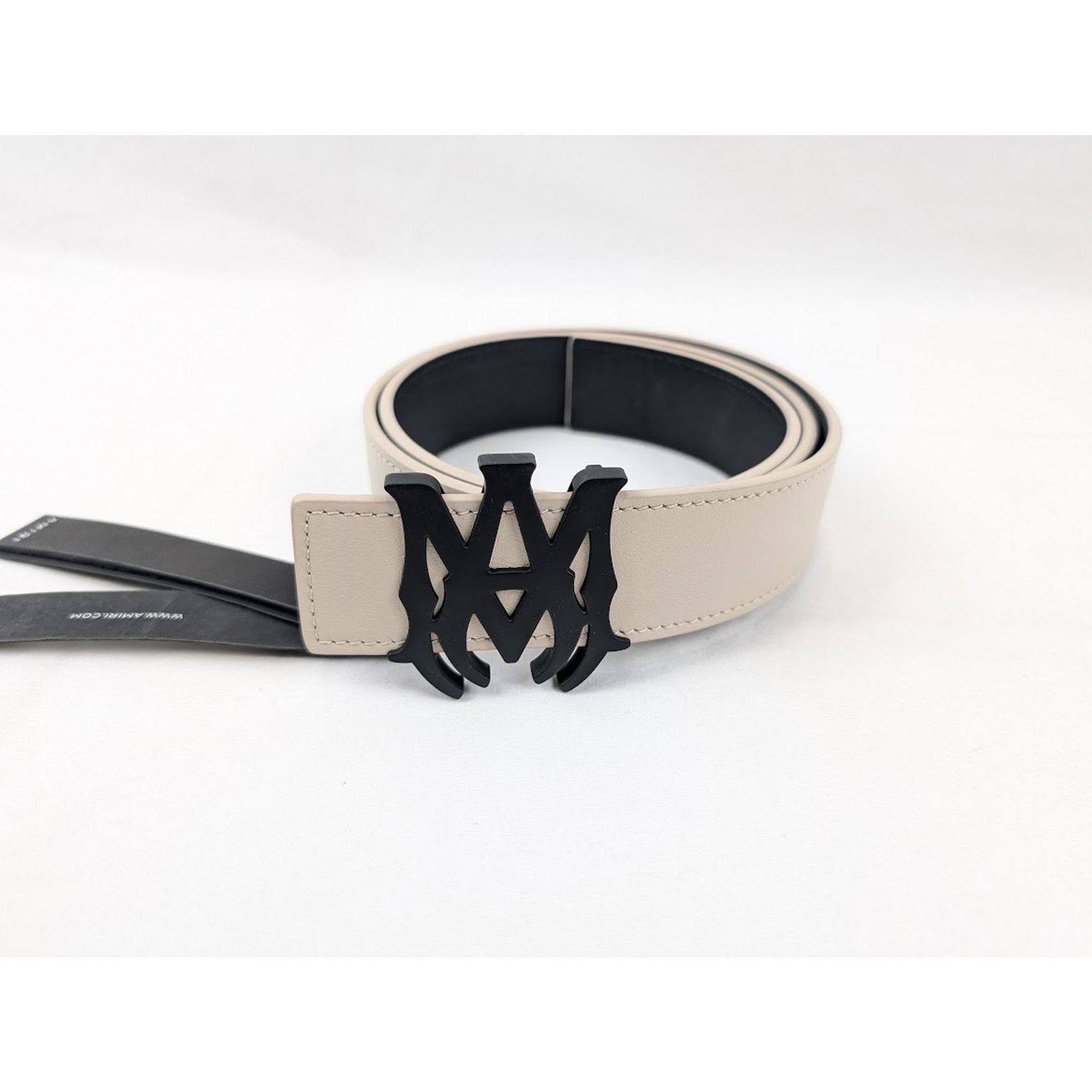 Amiri o1rshd1 Size: 75cm / 4cm Reversible Belt in Birch/Black Size 30 - 1 Thumbnail