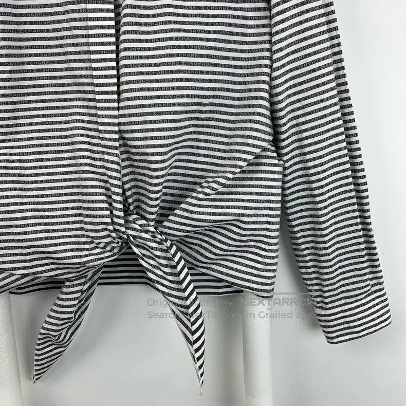 Chanel Chanel Black and white dark pattern logo laced shirt Size XS / US 0-2 / IT 36-38 - 4 Thumbnail