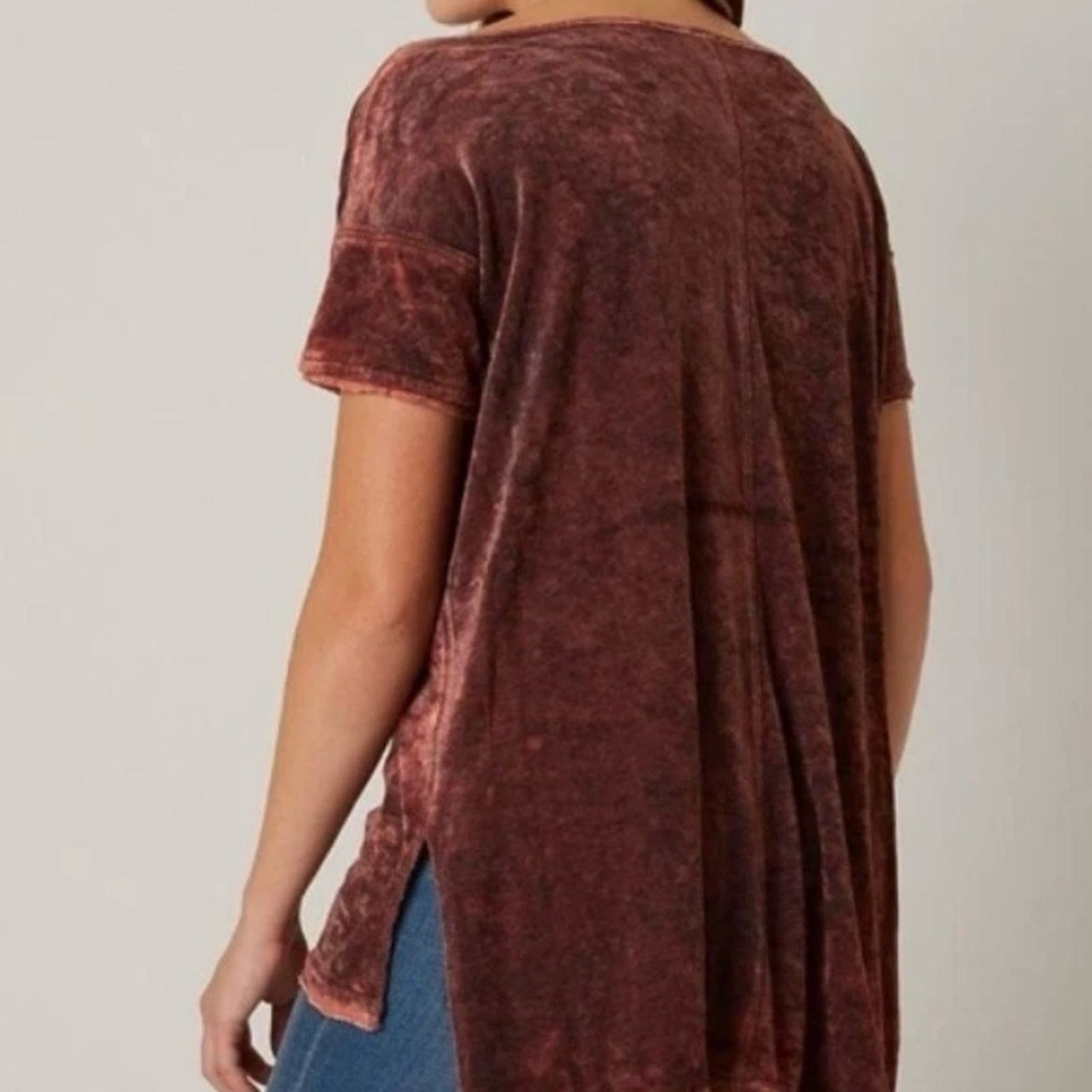 Free People Free People We The Free Doran Velvet Oversized Tee Womens XS Size XS / US 0-2 / IT 36-38 - 2 Thumbnail