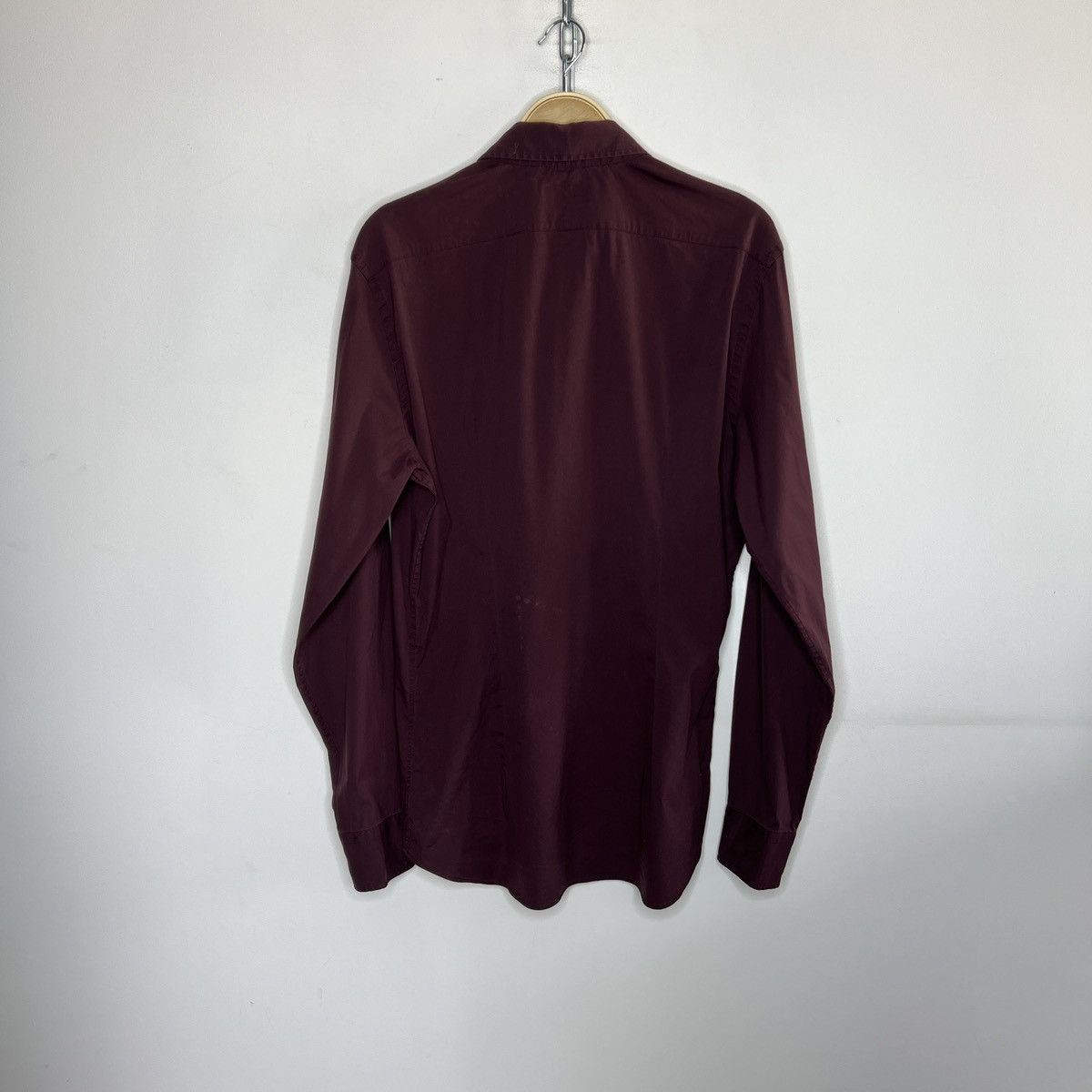 Prada Prada Cotton Shirt Button Up Classic Luxury Burgundy Size US L / EU 52-54 / 3 - 8 Thumbnail