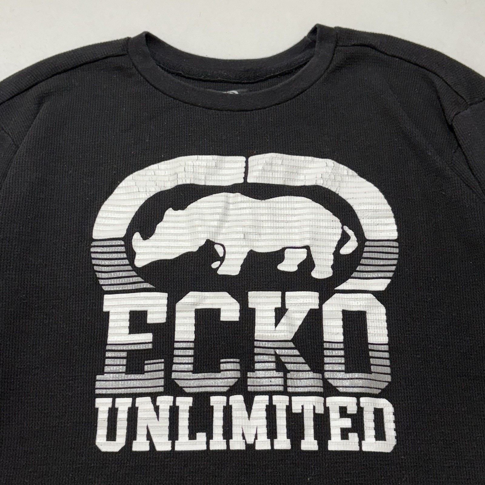 Ecko Unltd. Ecko Unltd Large Waffle Knit T Shirt Rawthentic Crewneck Y2K Size US L / EU 52-54 / 3 - 2 Thumbnail