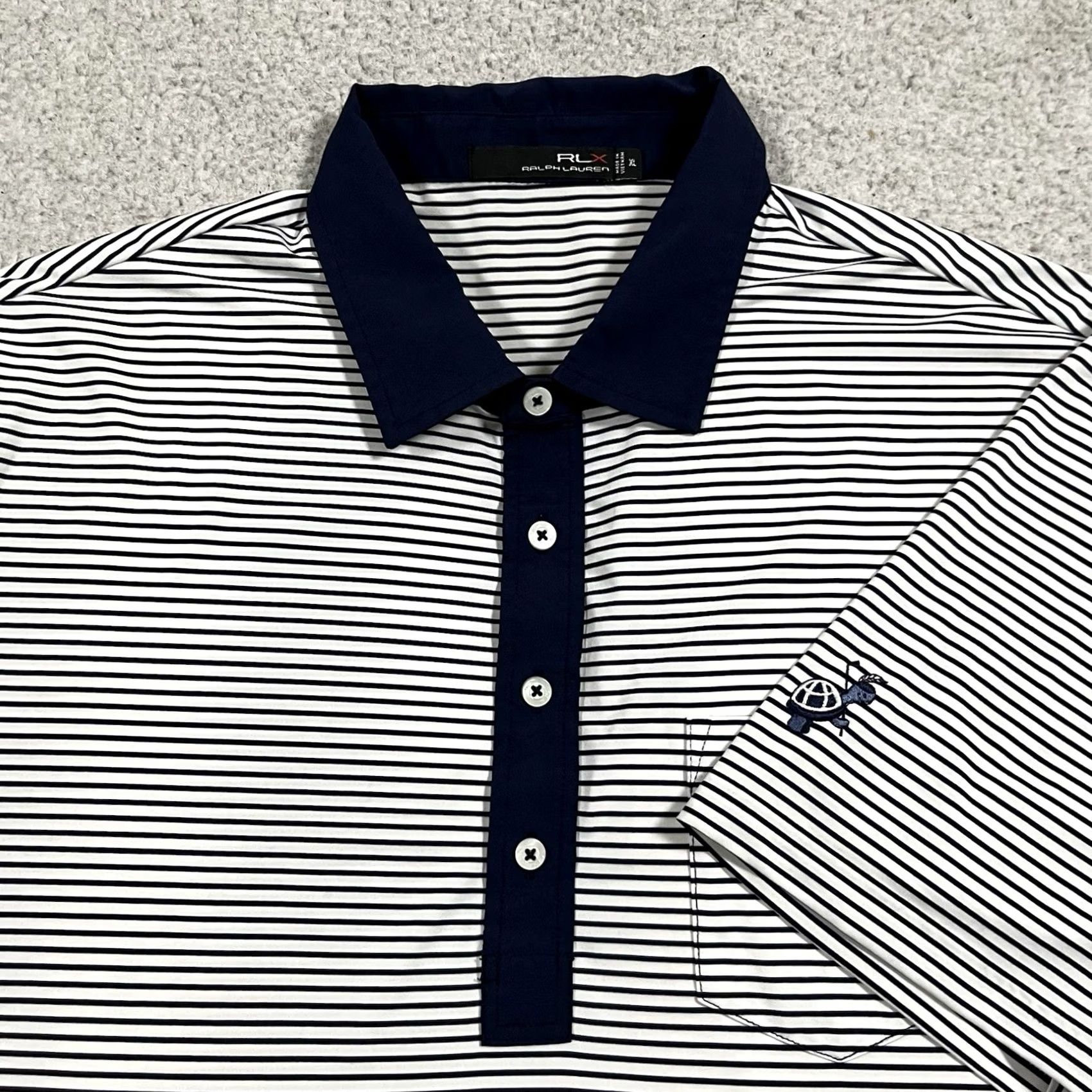 RLX Ralph Lauren RLX Ralph Lauren Polo Shirt Men XL Stripe Loxahatchee Country Club Golf Stretch Blue Size US XL / EU 56 / 4 - 2 Thumbnail