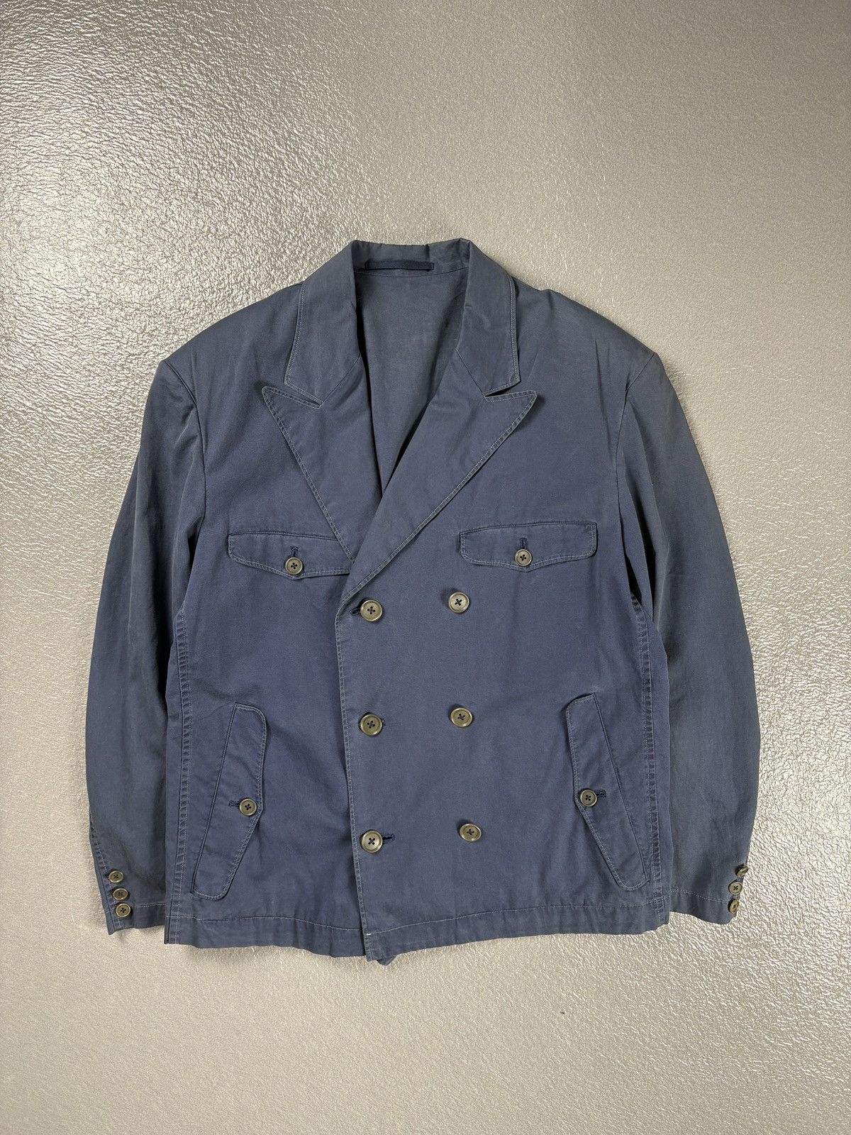 Yohji Yamamoto Yohji Yamamoto Asymetric Tailored Jacket Navy Size 48R - 1 Thumbnail