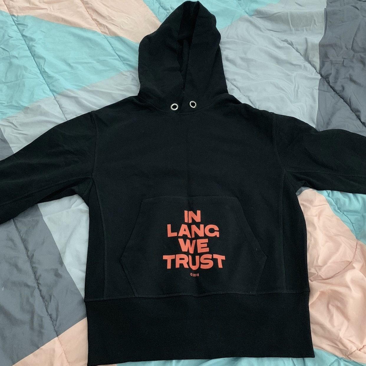 In lang we trust deals hoodie