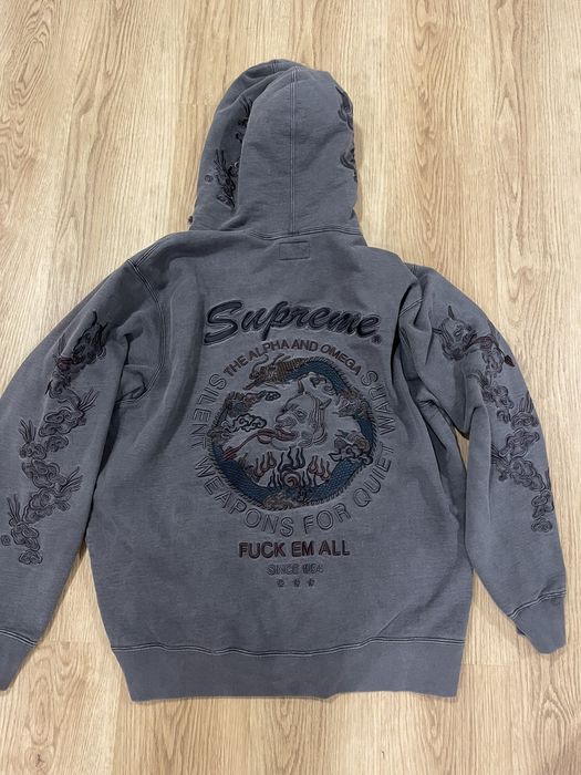 Supreme dragon overdyed hot sale hooded sweatshirt black