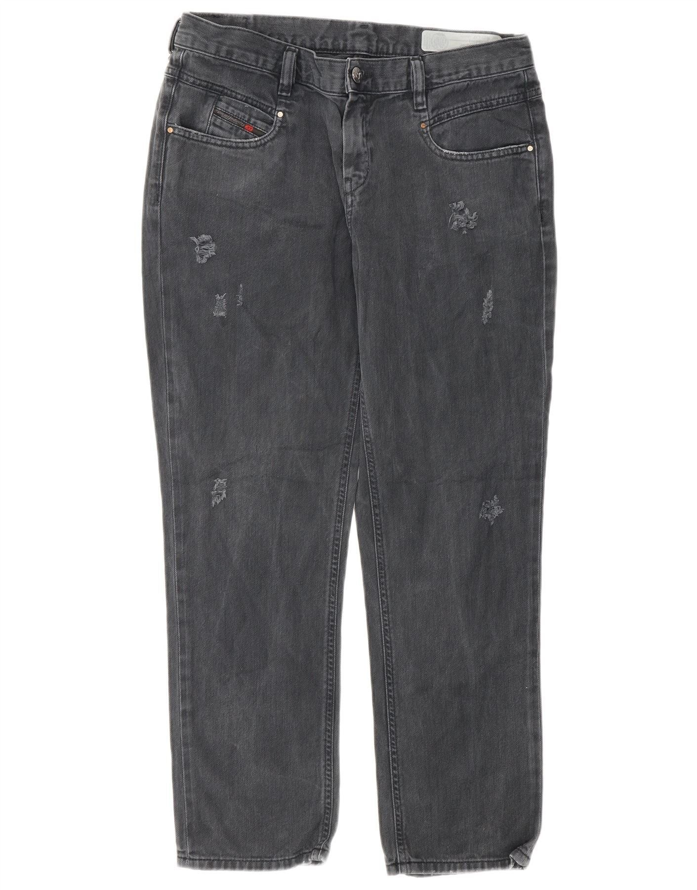 Diesel Womens Belthy-Ankle Distressed Slim Straight Jeans W29 L27 G Size 42" / US 20 - 1 Thumbnail