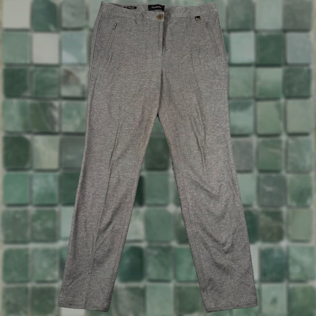 Talbots Talbots Pants Skinny Ankle Gray Women's 8 Stretch Pockets Zip Button Work Casual Knit Mid Rise Inseam 29 in Slim Size 30" / US 8 / IT 44 - 1 Thumbnail