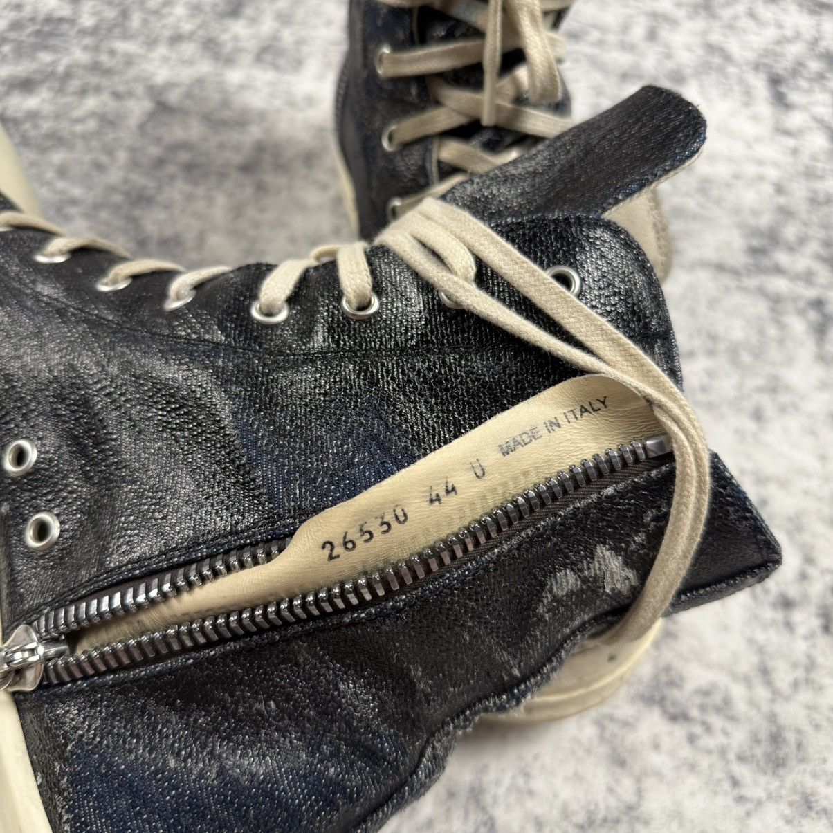 Rick Owens Rick Owens DRKSHDW Ramones Denim Waxed Size US 10.5 / EU 43-44 - 6 Thumbnail