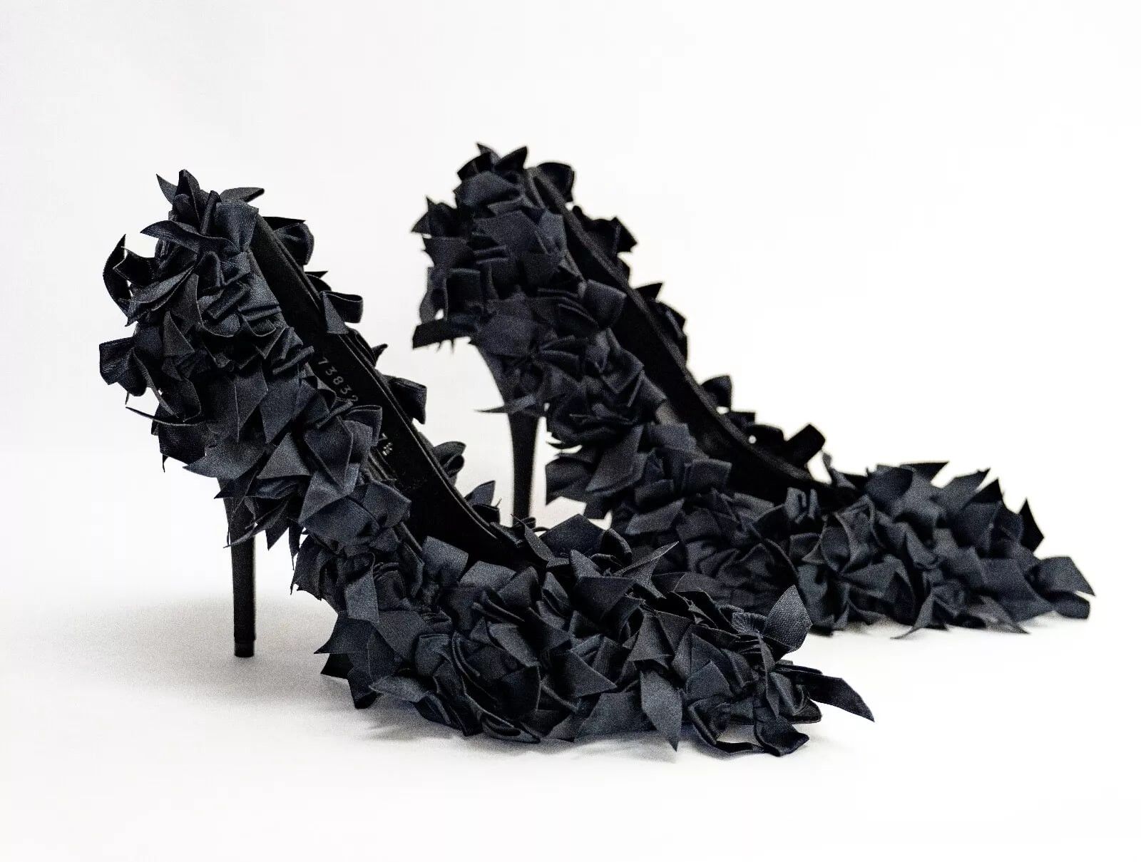 Balenciaga Balenciaga Marie Antoinette Knife Black Satin Bow Pumps Heel Size US 7.5 / IT 37.5 - 4 Thumbnail