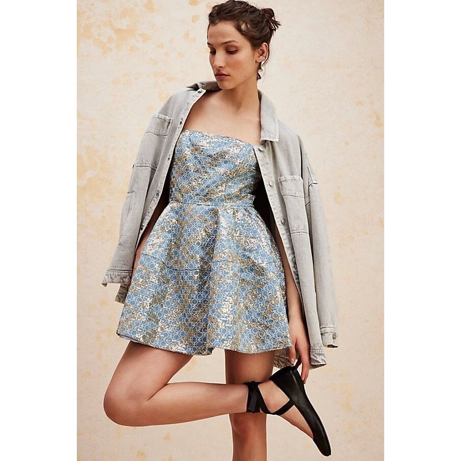 Free People New Free People ELLIATT Makenzie Dress $275 X-LARGE Blue Size XL / US 12-14 / IT 48-50 - 1 Thumbnail