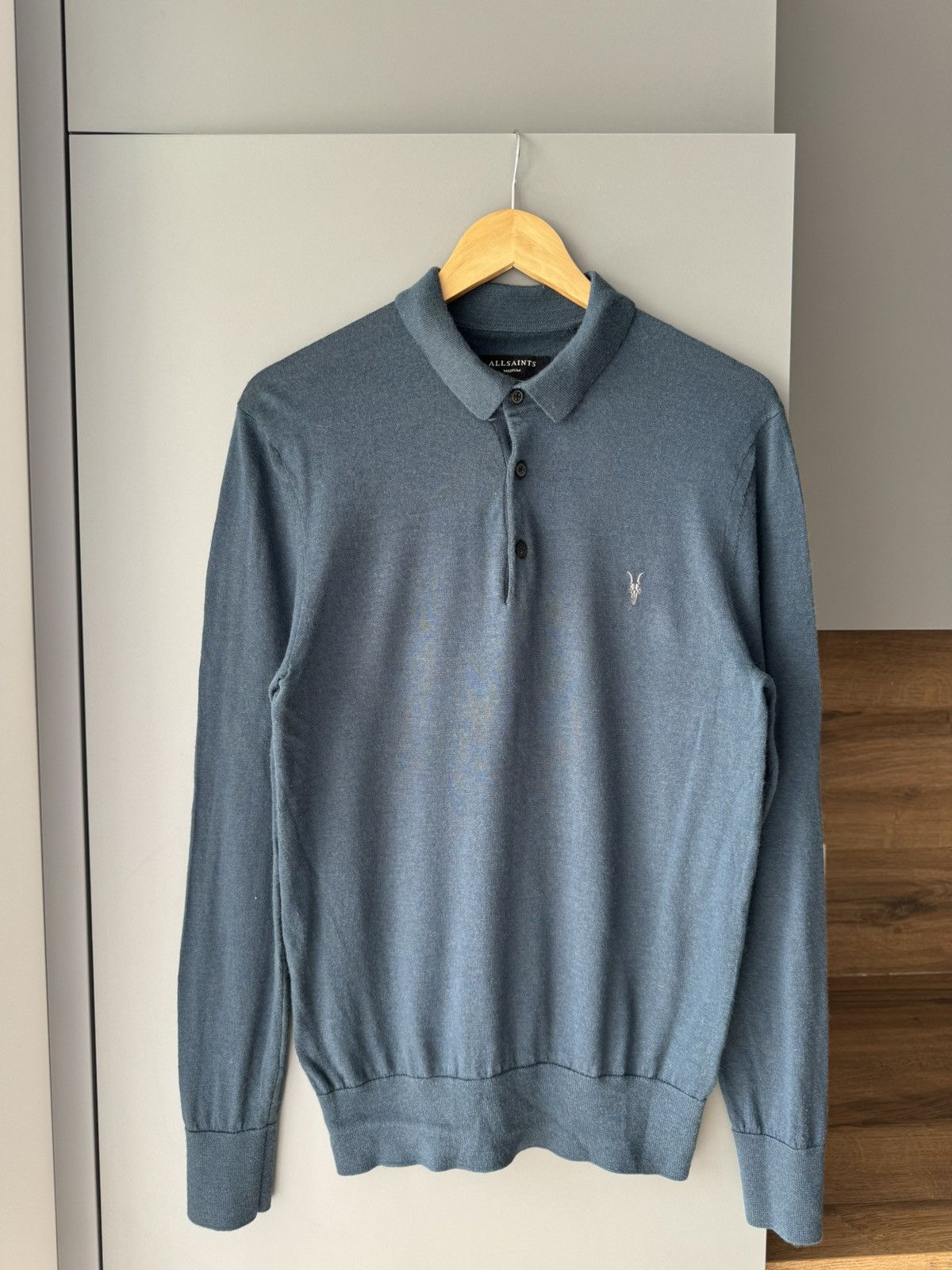 Allsaints Allsaints Mens Merino Wool Long Sleeve Polo Shirt Sweater Size US M / EU 48-50 / 2 - 1 Thumbnail
