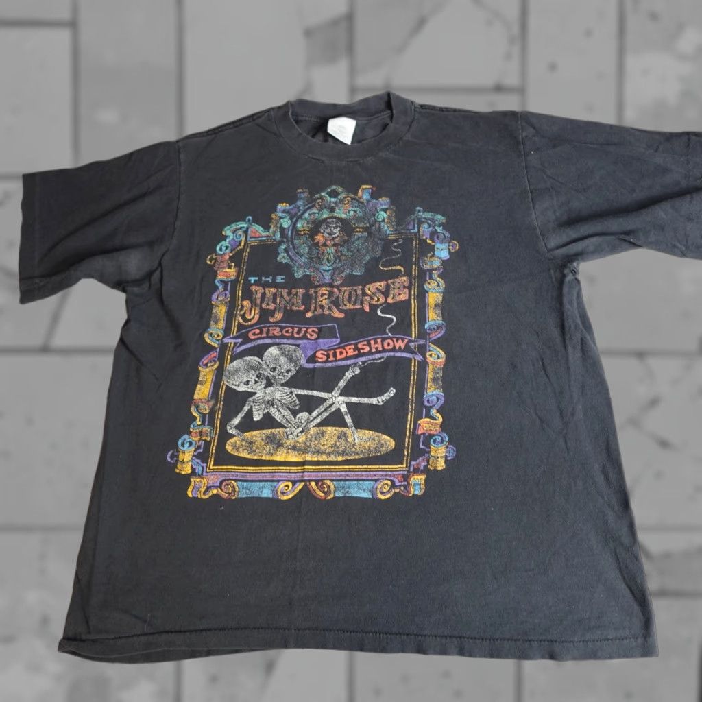 Vintage VINTAGE American Vintage The Jim Rose Shirt M Black Cotton T-Shirt Mens 1990s Short Sleeve Crew Neck Built-In Hole Wear Size US M / EU 48-50 / 2 - 1 Thumbnail