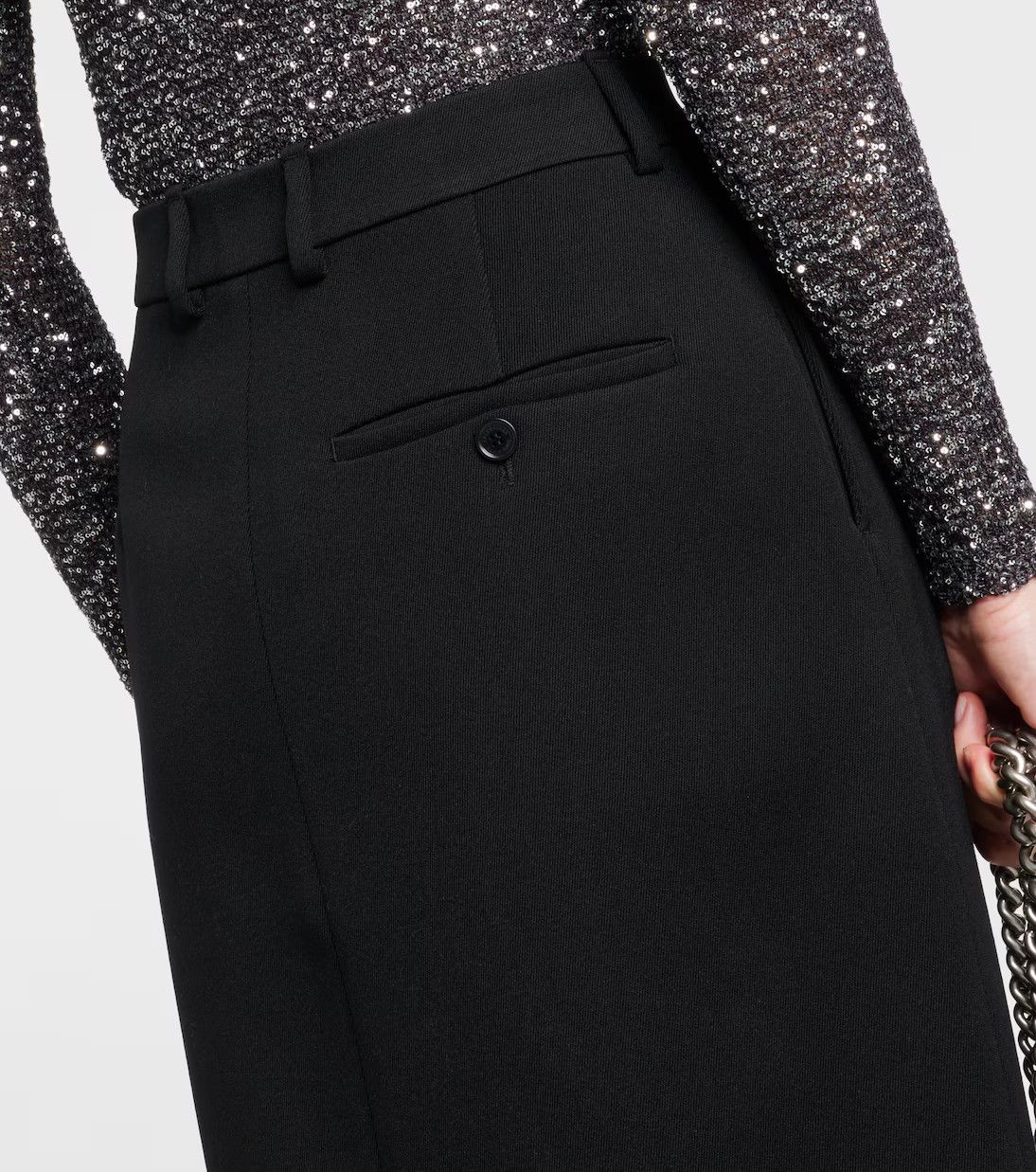 Balenciaga o1y0625 Maxi Skirt in Black Size 26" / US 2 / IT 38 - 2 Thumbnail