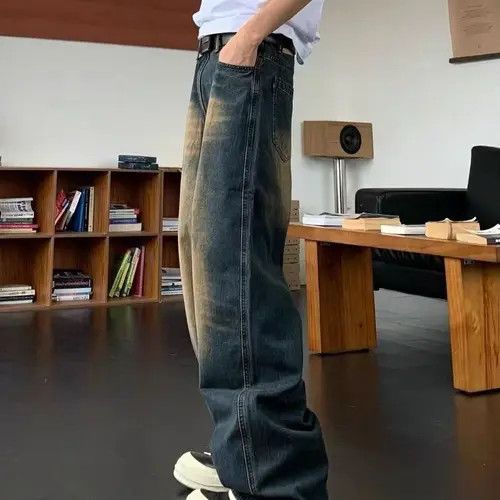 Japanese Brand Washed distressed straight jeans Size US 32 / EU 48 - 3 Thumbnail