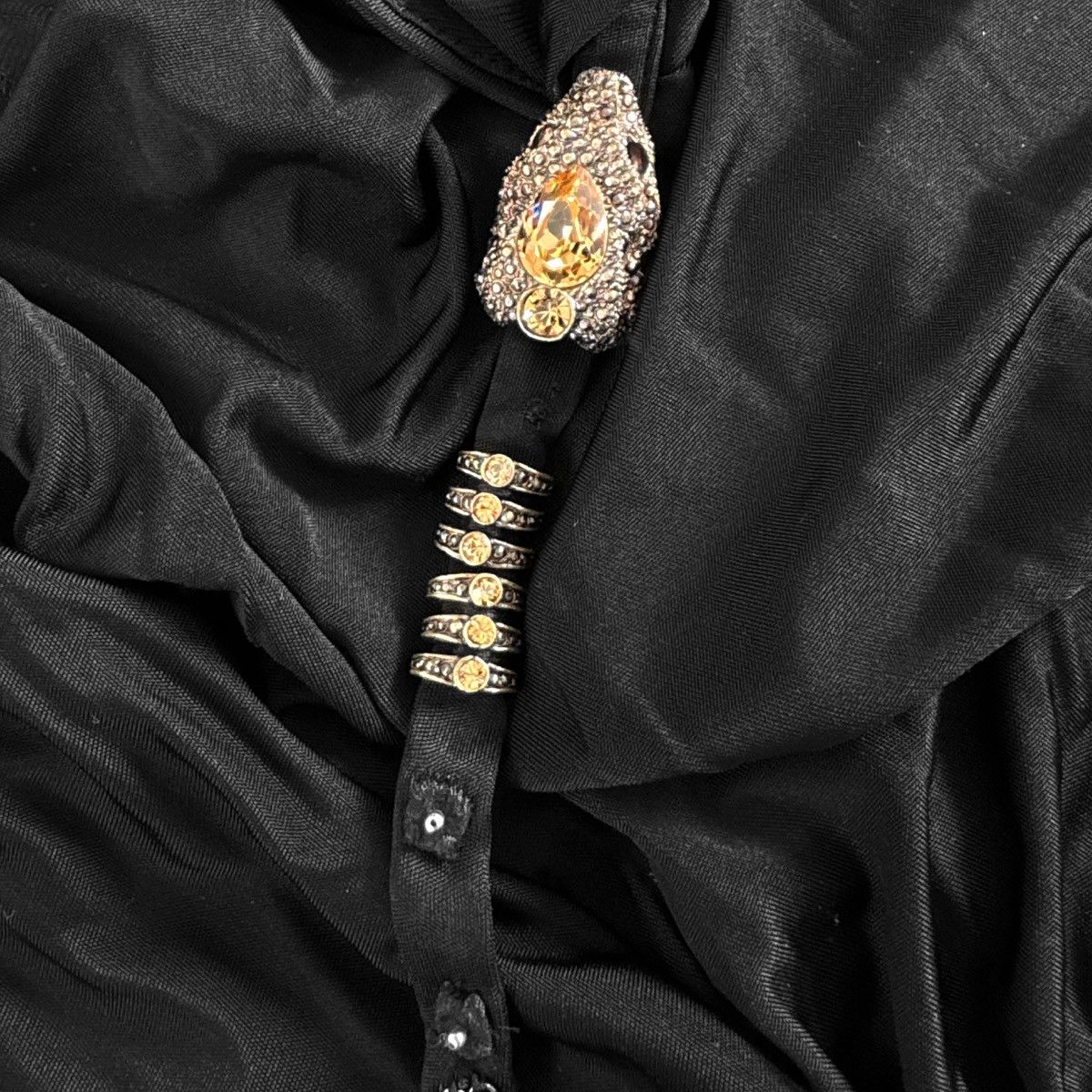 Roberto Cavalli Roberto Cavalli Runway Dress Draped with Reptilian Brooch Size S / US 4 / IT 40 - 8 Thumbnail