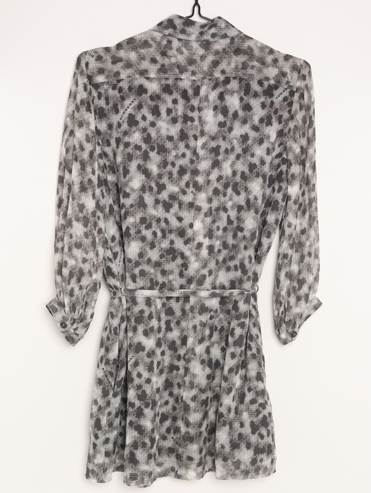 Burberry Burberry Silk Dress Grey Black Printed Belted Dress Size S / US 4 / IT 40 - 19 Thumbnail