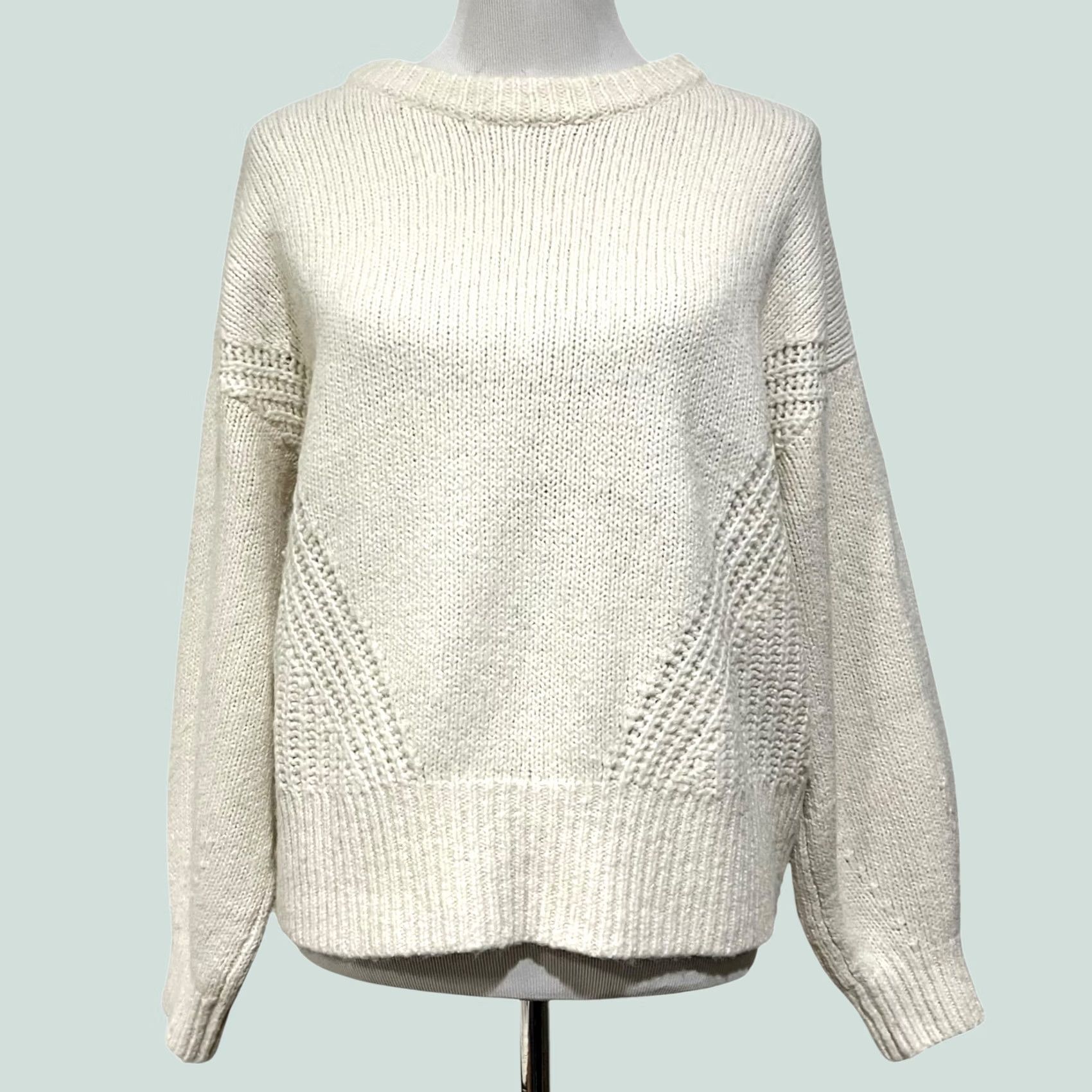Madewell Madewell Womens 1X Ivory Cream Chunky Knit Wool Blend Sweater Pullover Size XL / US 12-14 / IT 48-50 - 1 Thumbnail