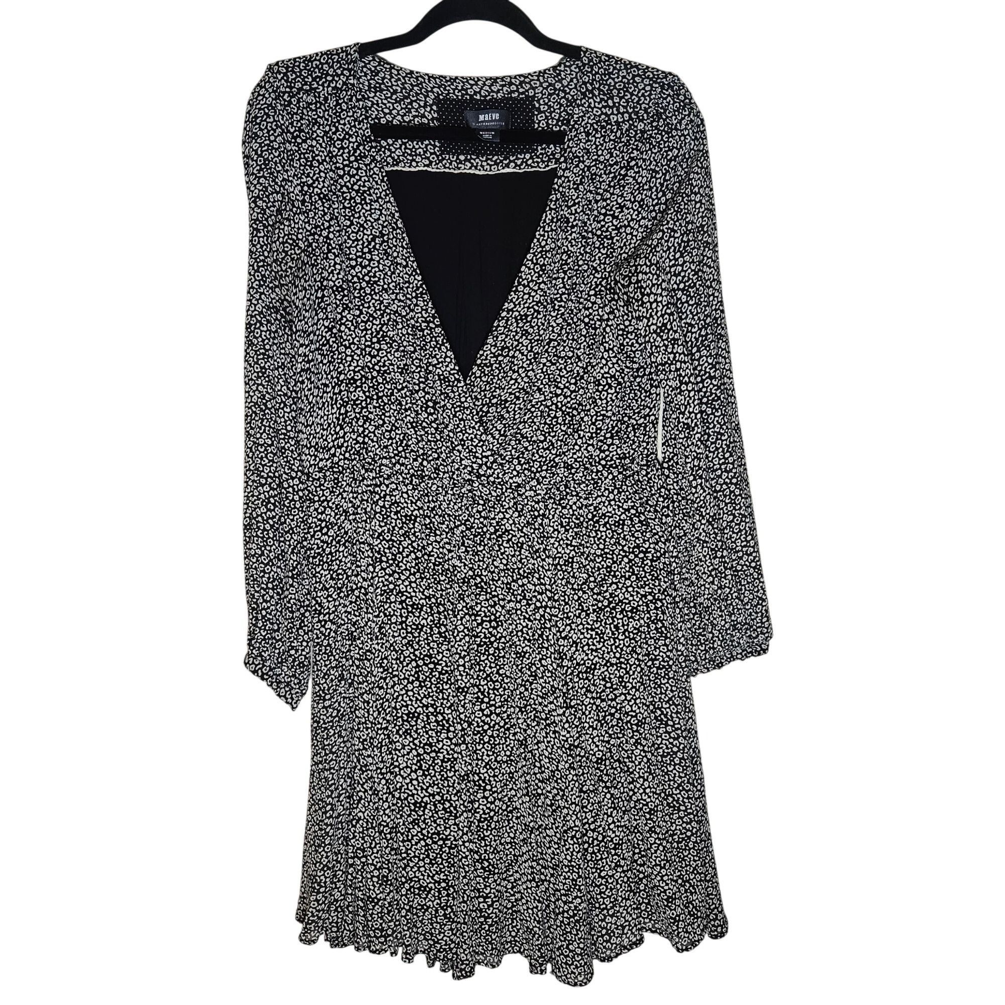 Anthropologie Maeve By Anthropologie Carolyn Black White Floral Long Sleev Size M / US 6-8 / IT 42-44 - 3 Thumbnail
