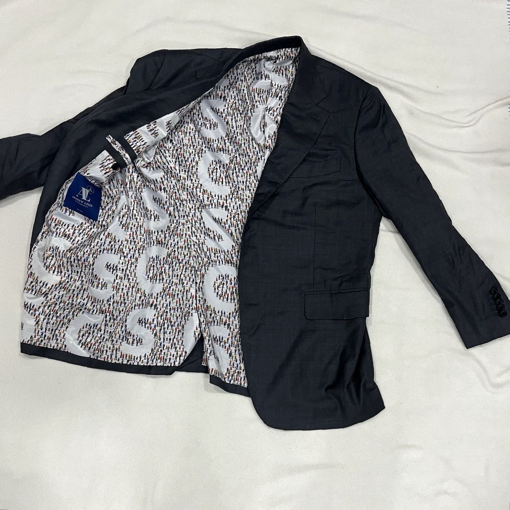 Loro Piana Andrew Lock Blazer Charcoal Gray Wool Silk Jacket 40 Regular Single-Breasted Notch Lapel Double-Vented Wool Size 40R - 2 Thumbnail
