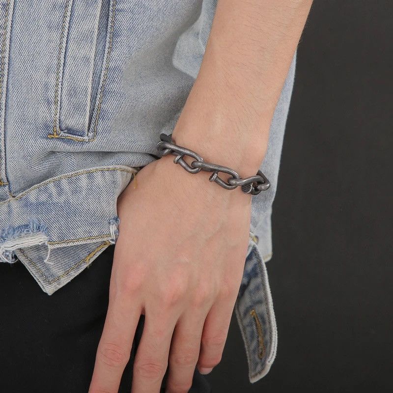Vintage Vintage Nail Link Chain Bracelet Size ONE SIZE - 2 Thumbnail