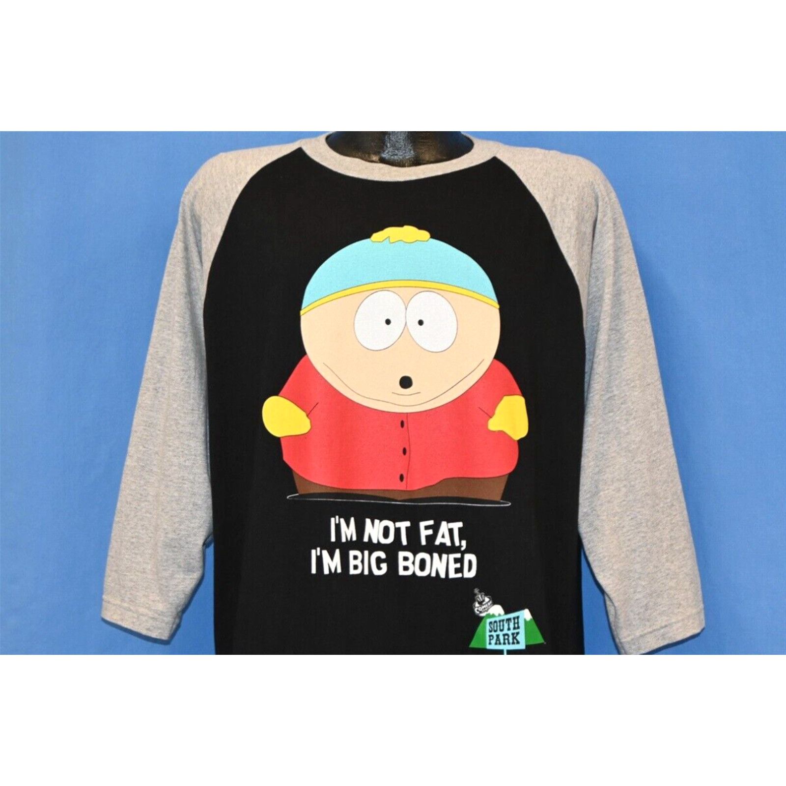 image of Vintage VTG 90's South Park Eric Cartman Not Fat Im Big Boned Stanley Desantis T-Shirt XL in White