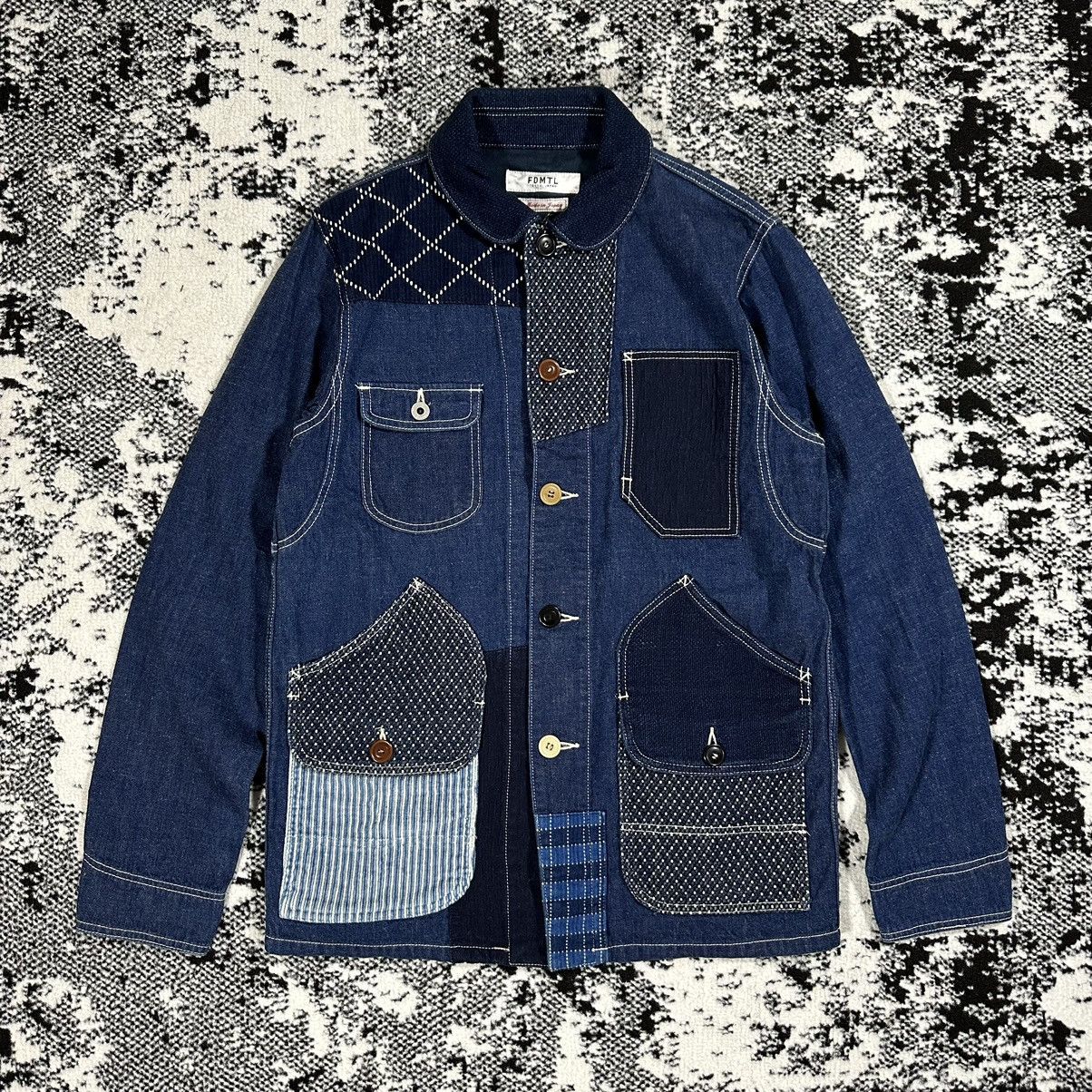 image of Fdmtl Patchwork Coverall Jacket in Indigo, Men's (Size Medium)