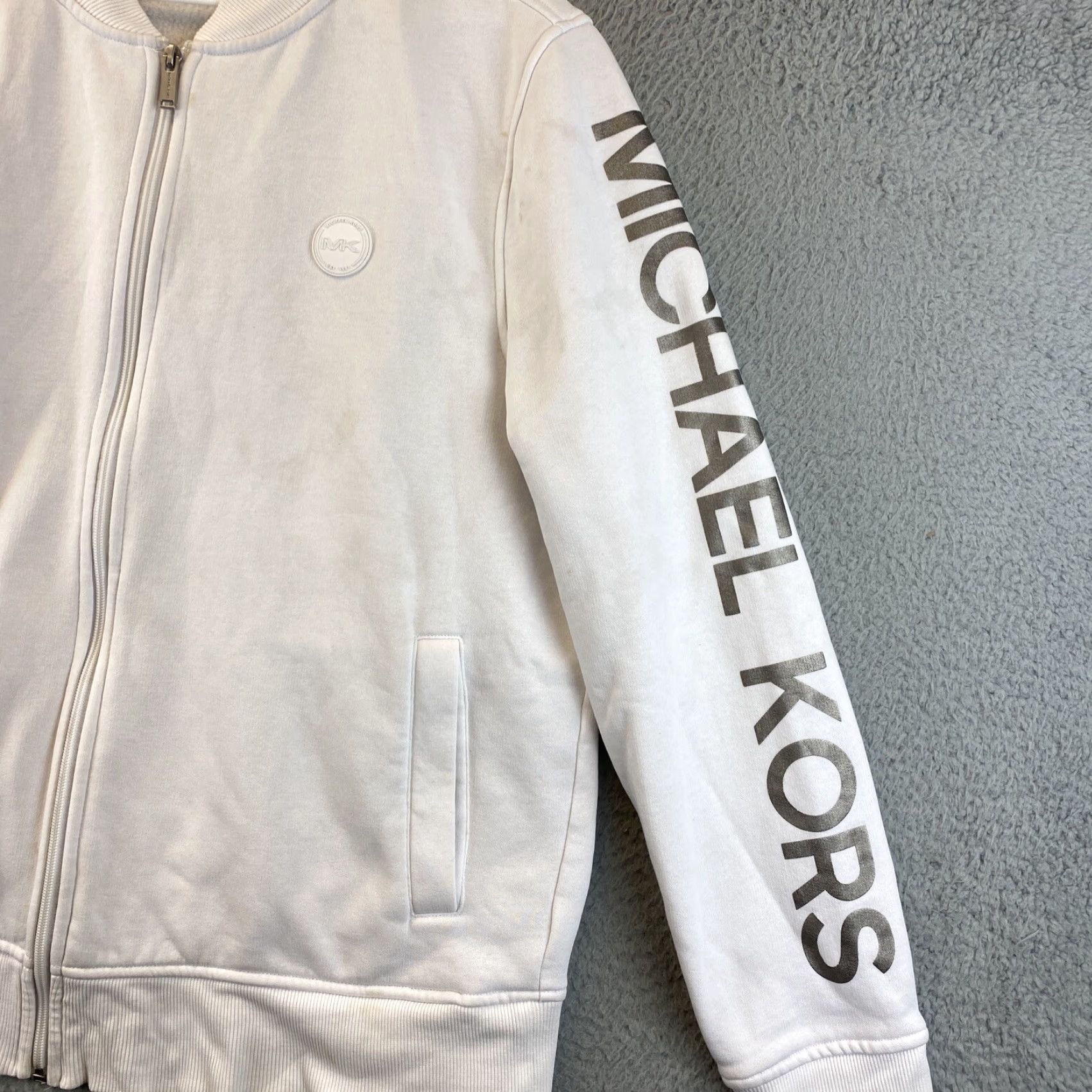 Michael Kors Michael Kors Full Zip Sweater Men's XL White Cotton Casual Business Winter Size US XL / EU 56 / 4 - 4 Thumbnail